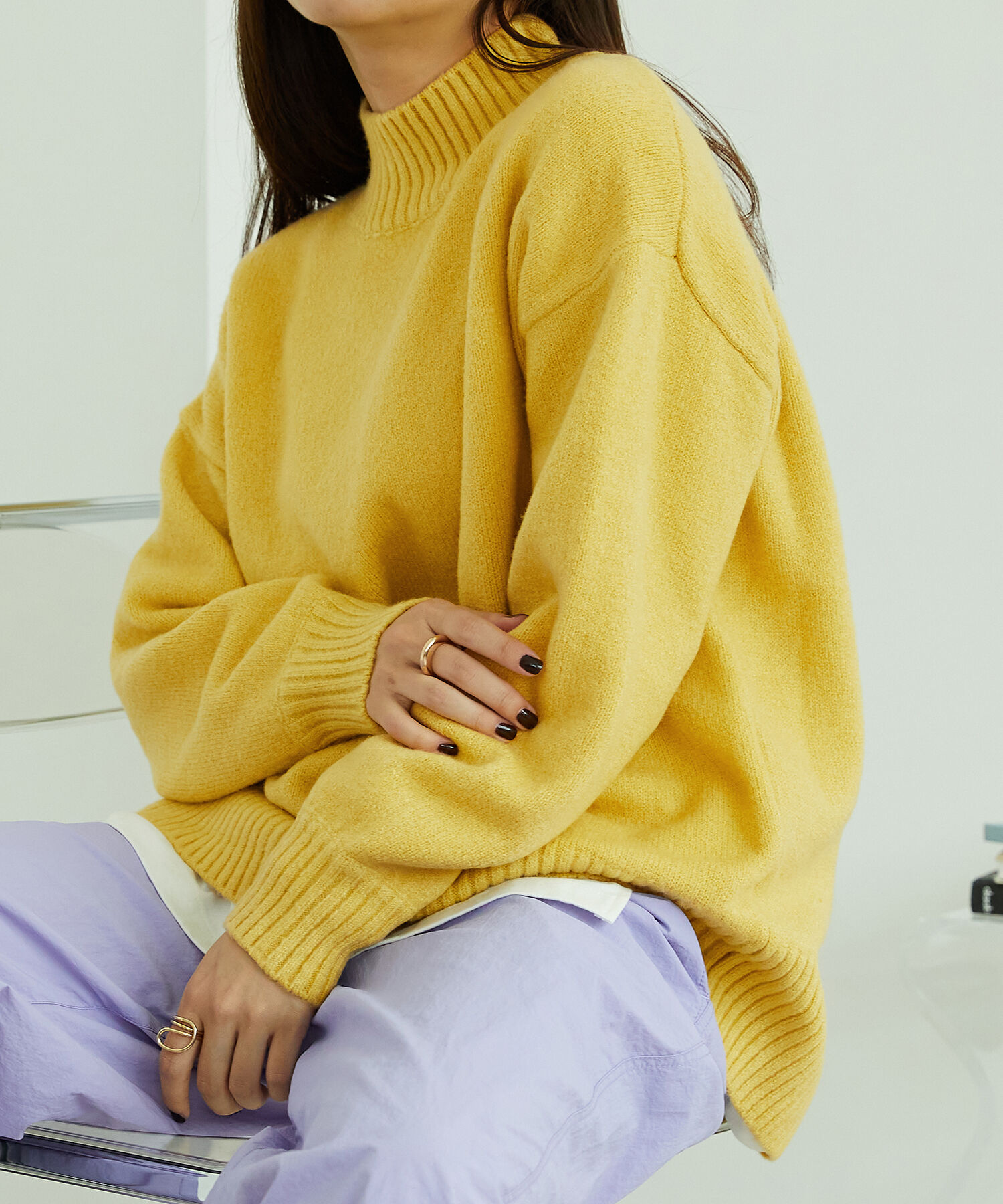 ORiental TRaffic「バックスリットニットプルオーバー/MO33N03」|ニット・セーター|YELLOW