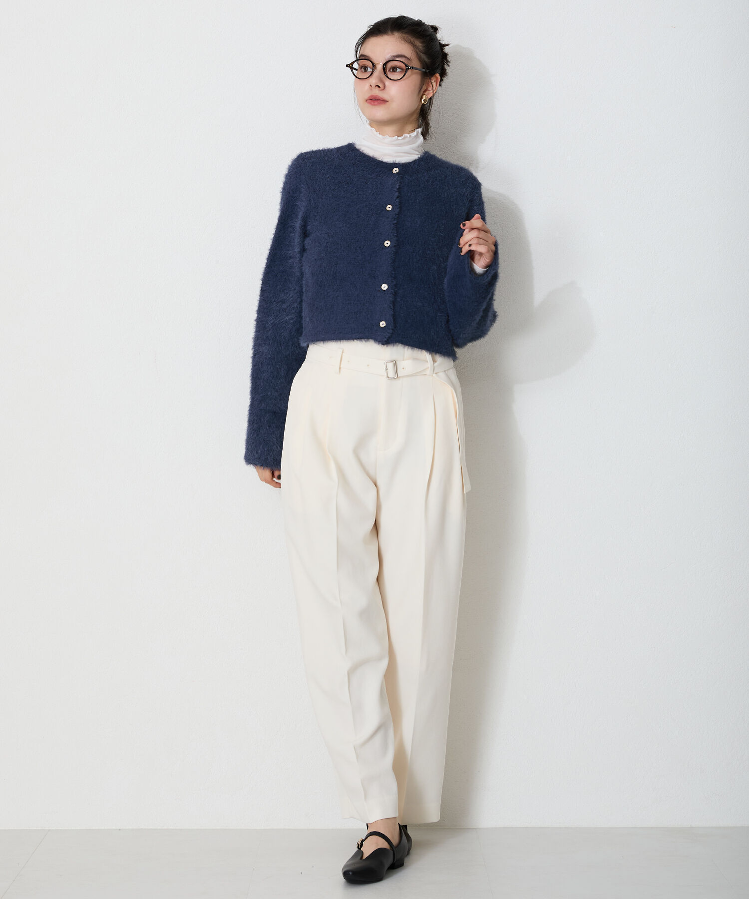 ORiental TRaffic「クロップドシャギーニットカーディガン」|ニット・セーター|