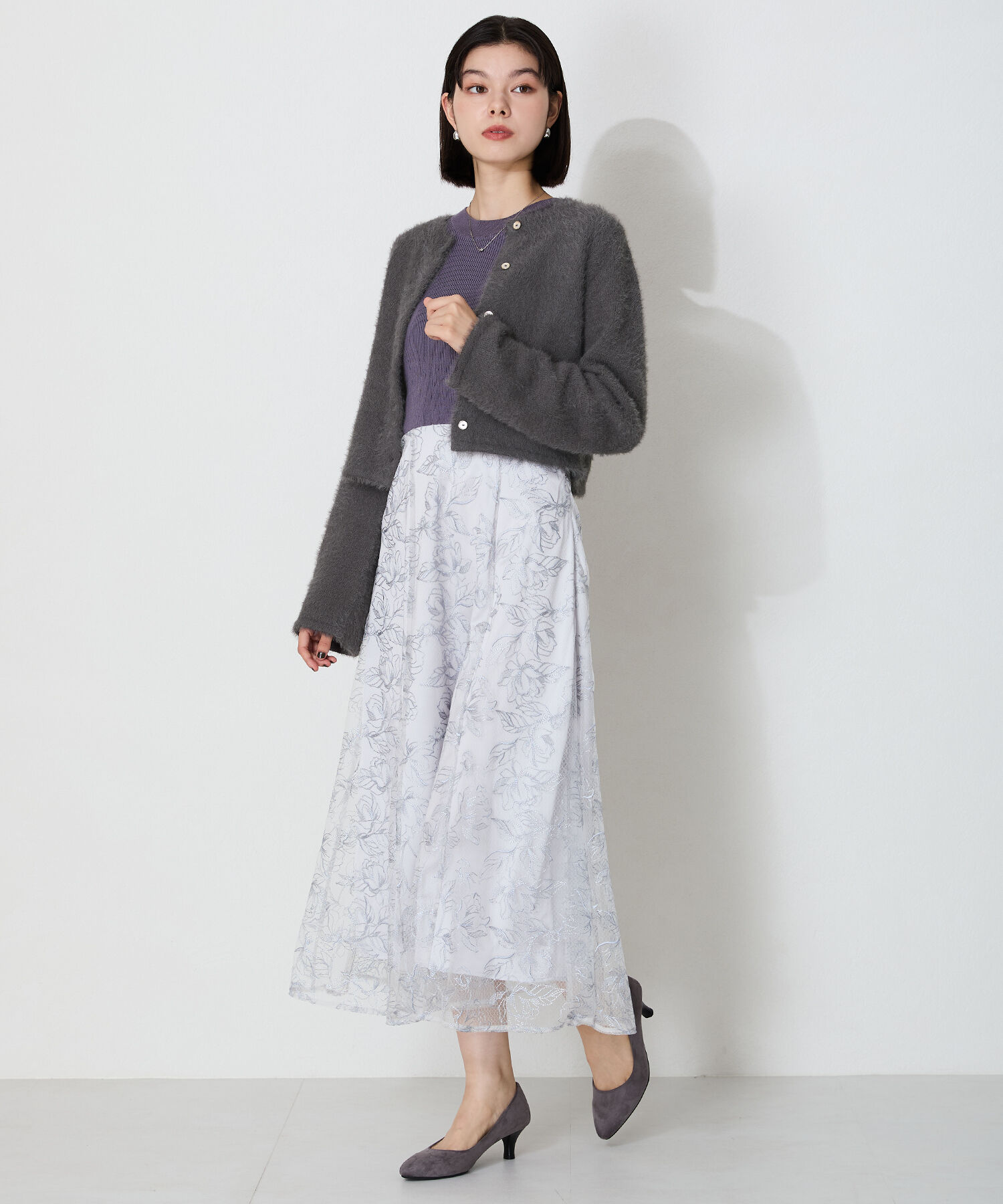 ORiental TRaffic「クロップドシャギーニットカーディガン」|ニット・セーター|