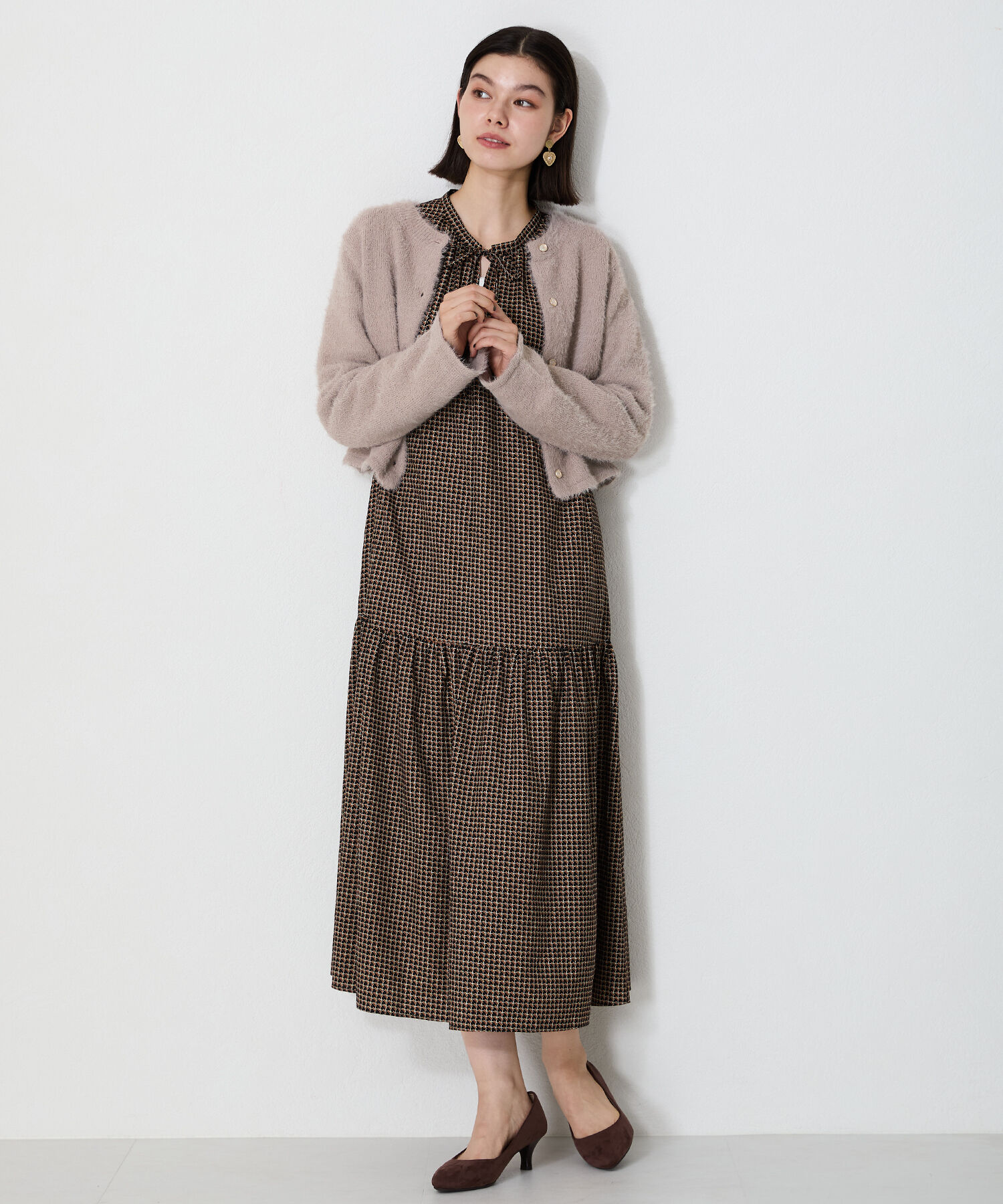 ORiental TRaffic「クロップドシャギーニットカーディガン」|ニット・セーター|