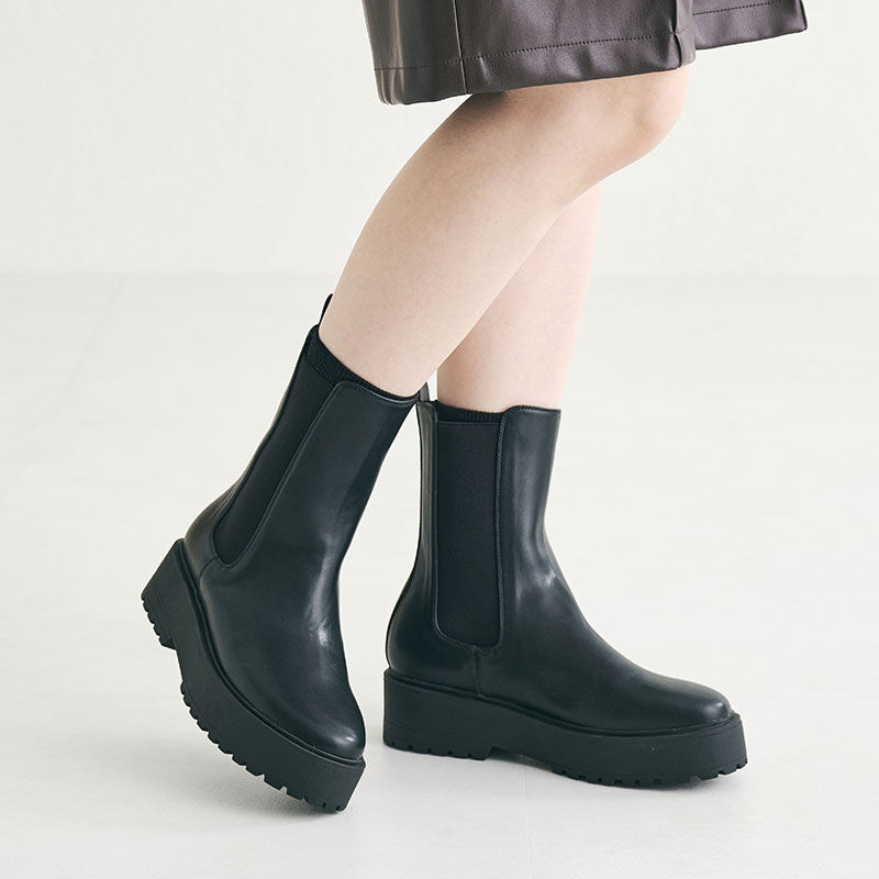 ORiental TRaffic「厚底 ミドル丈 サイドゴアブーツ /31439 ミドルブーツ」|ショートブーツ|