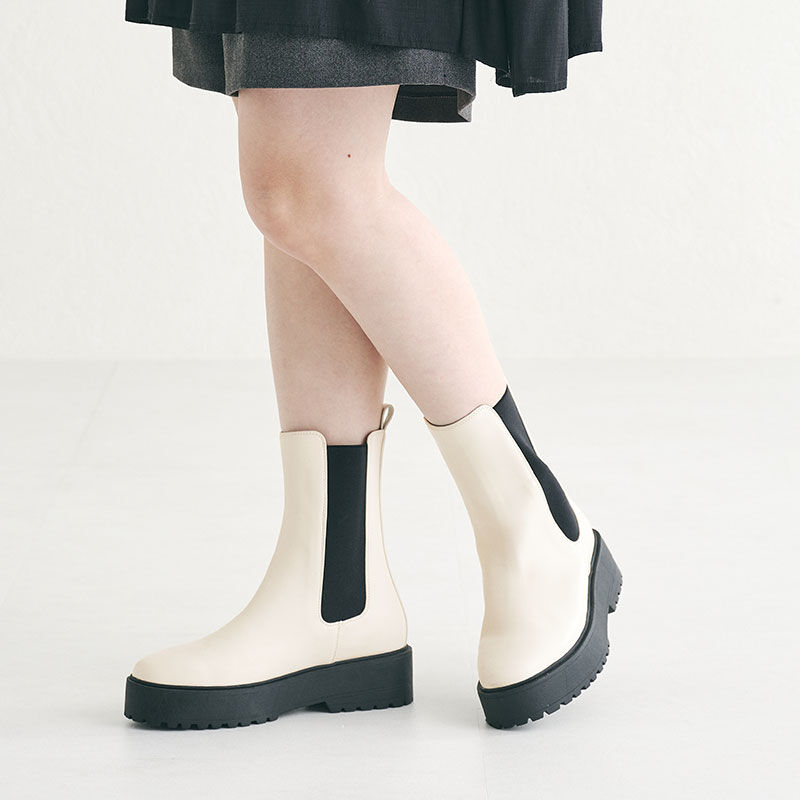 ORiental TRaffic「厚底 ミドル丈 サイドゴアブーツ /31439 ミドルブーツ」|ショートブーツ|