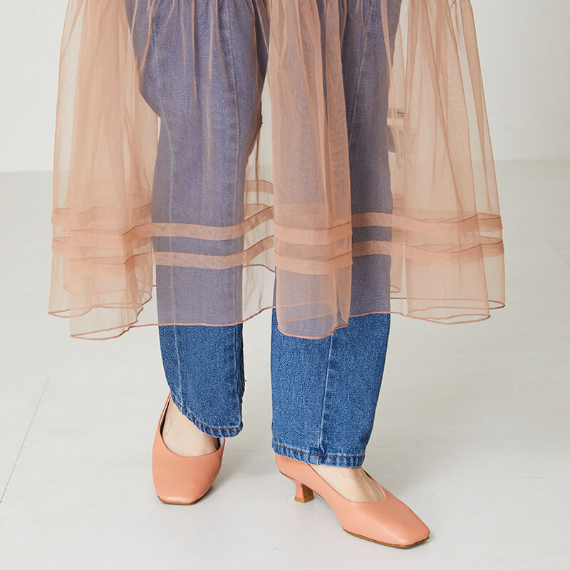 WA Oriental TRaffic「【アウトレット価格】スクエアトゥラインヒールパンプス/42109」|パンプス|PINK