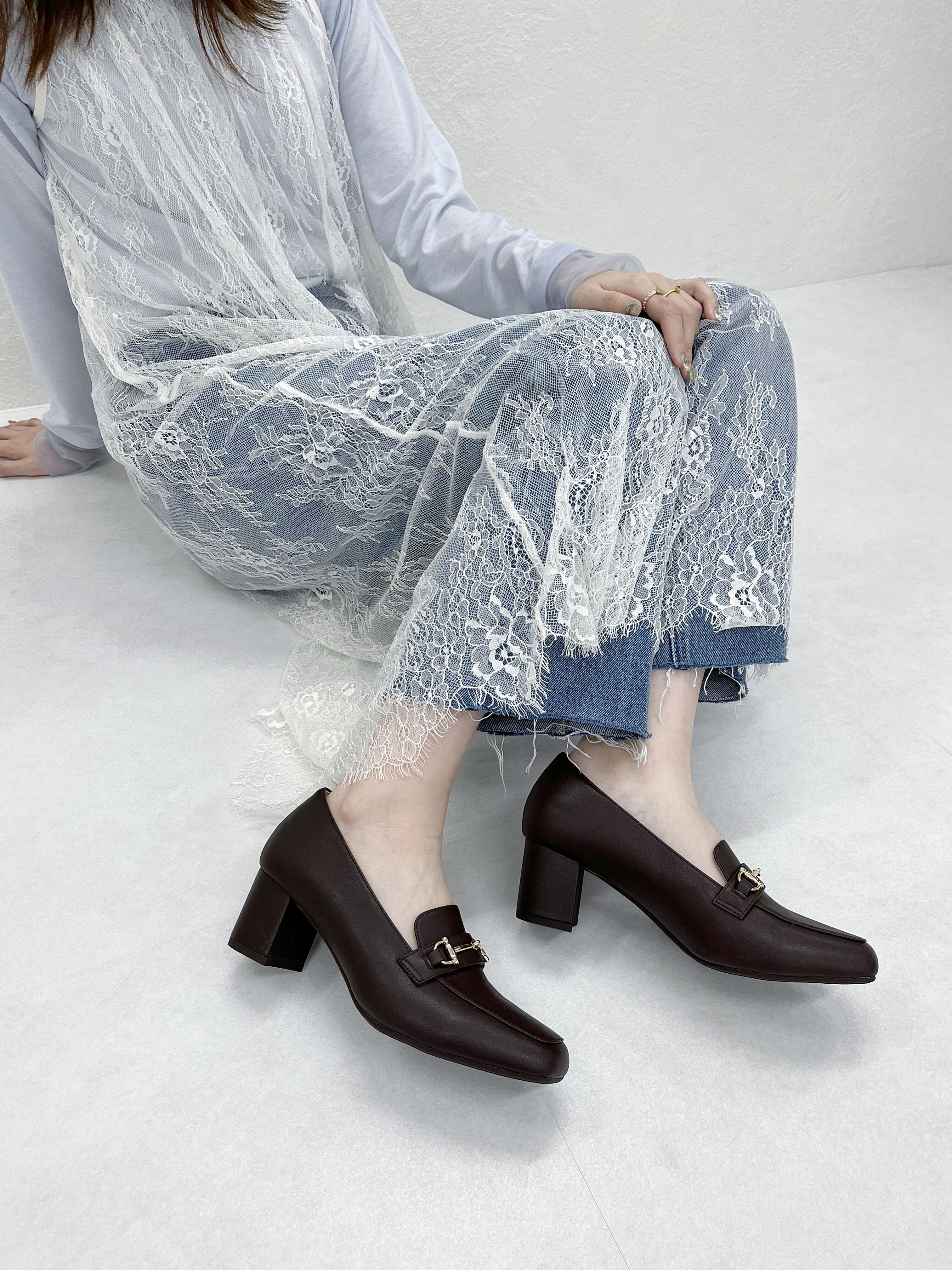 ORiental TRaffic「【跳べるパンプス/シリーズ累計１５０万足突破 】ビット ヒールローファー /R-3214 厚手クッション」|パンプス|