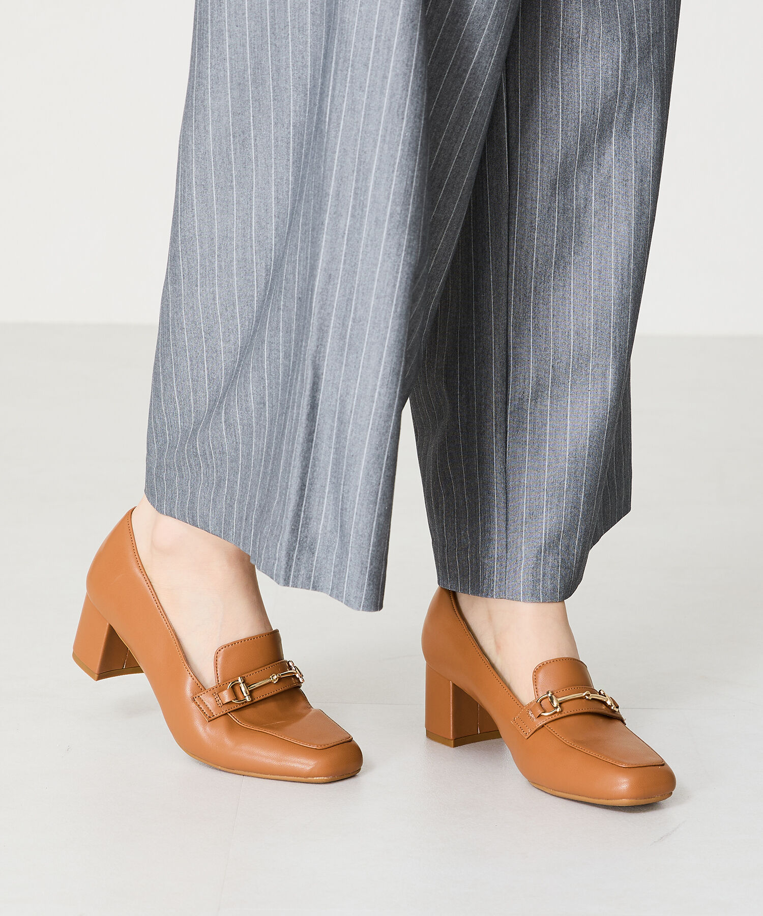 ORiental TRaffic「【跳べるパンプス/シリーズ累計１５０万足突破 】ビット ヒールローファー /R-3214 厚手クッション」|パンプス|