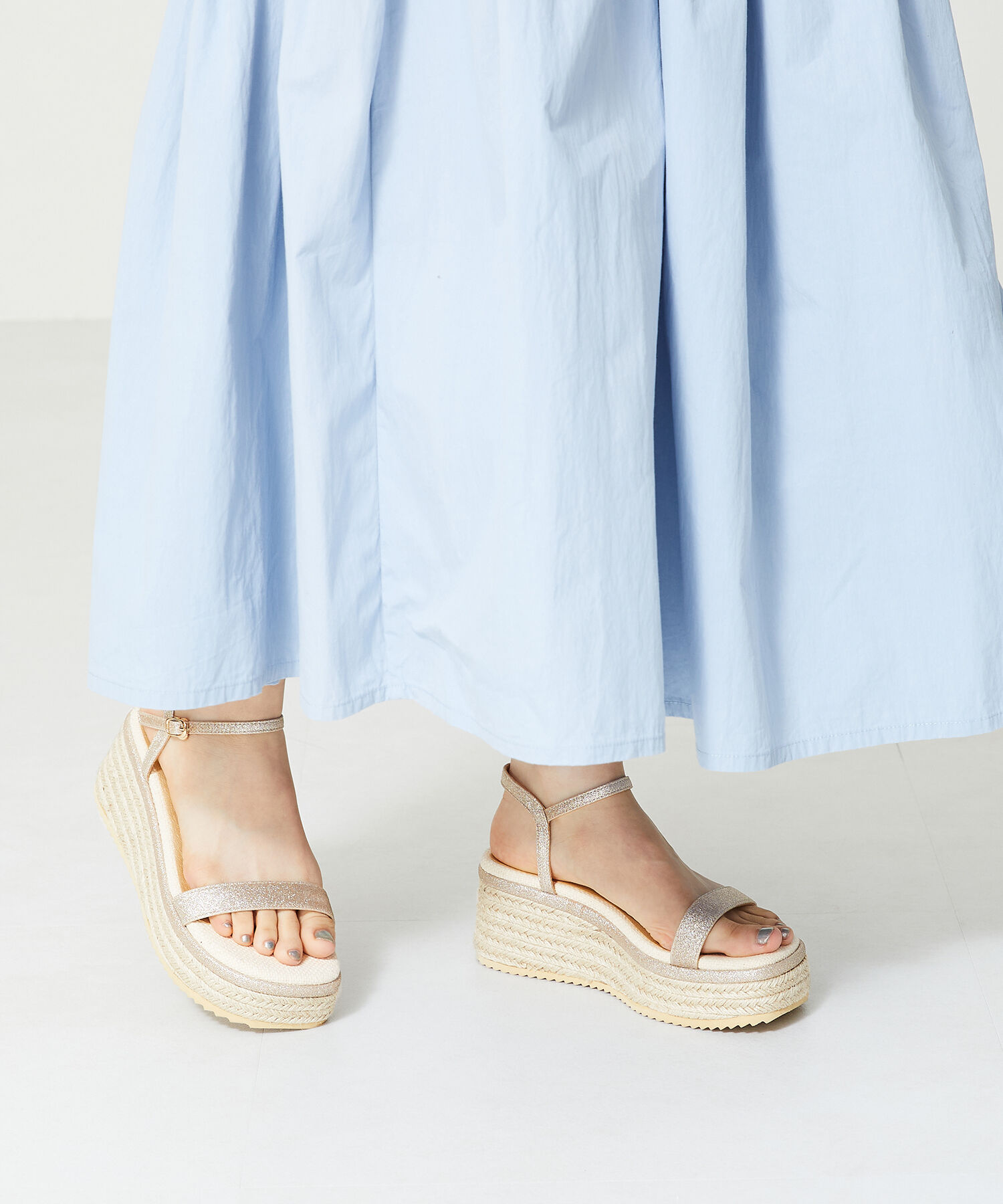 ORiental TRaffic「【アウトレット価格】厚底ジュートソールサンダル/41224 厚底 サンダル 人気 トレンド 売れてる」|サンダル|