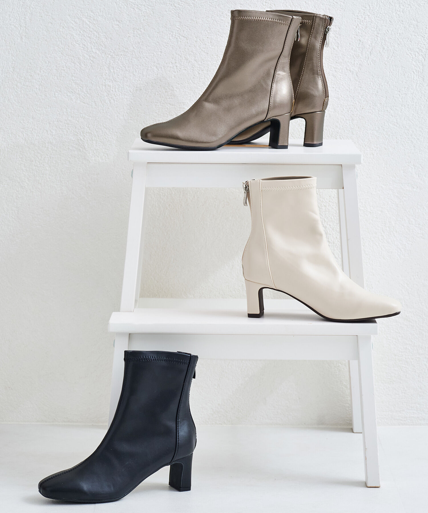 ORiental TRaffic「ストレッチ ヒール バック ジップ ブーツ /41406」|ショートブーツ|