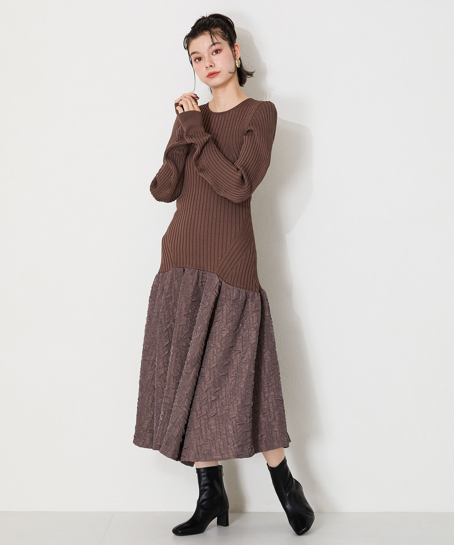 ORiental TRaffic「ストレッチ ヒール バック ジップ ブーツ /41406」|ショートブーツ|