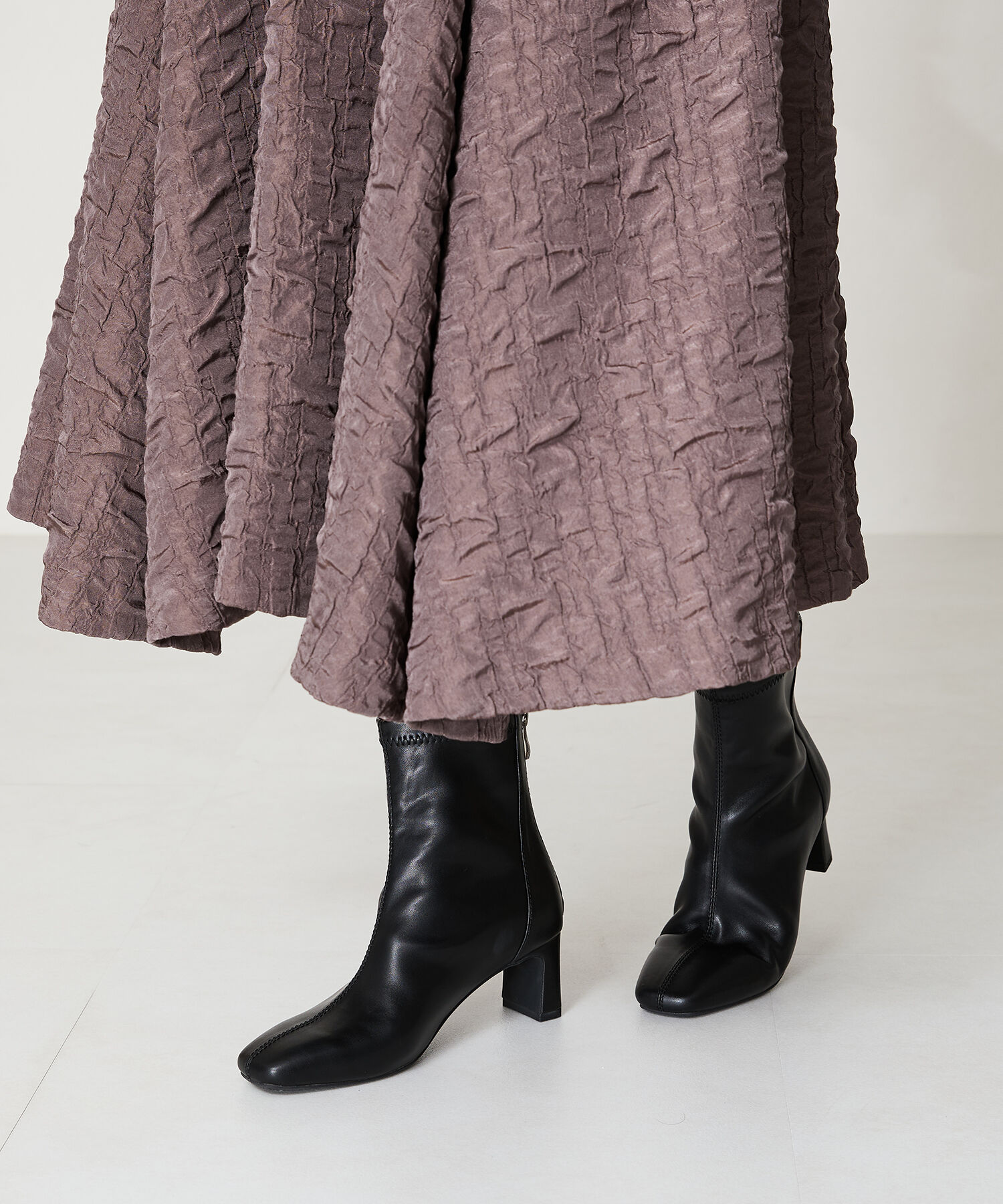 ORiental TRaffic「ストレッチ ヒール バック ジップ ブーツ /41406」|ショートブーツ|