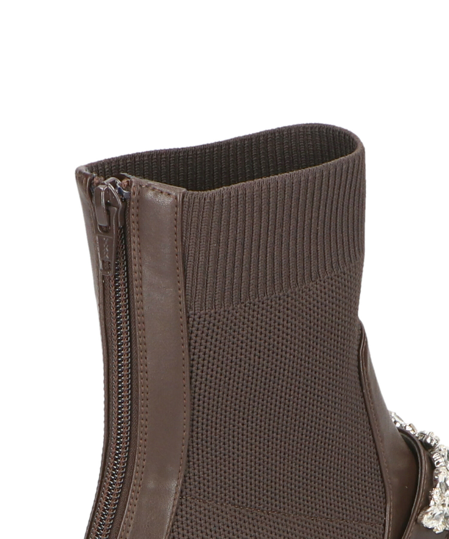 ORiental TRaffic「ビジュー ベルト ニット ドッキング ブーツ /41415」|ショートブーツ|