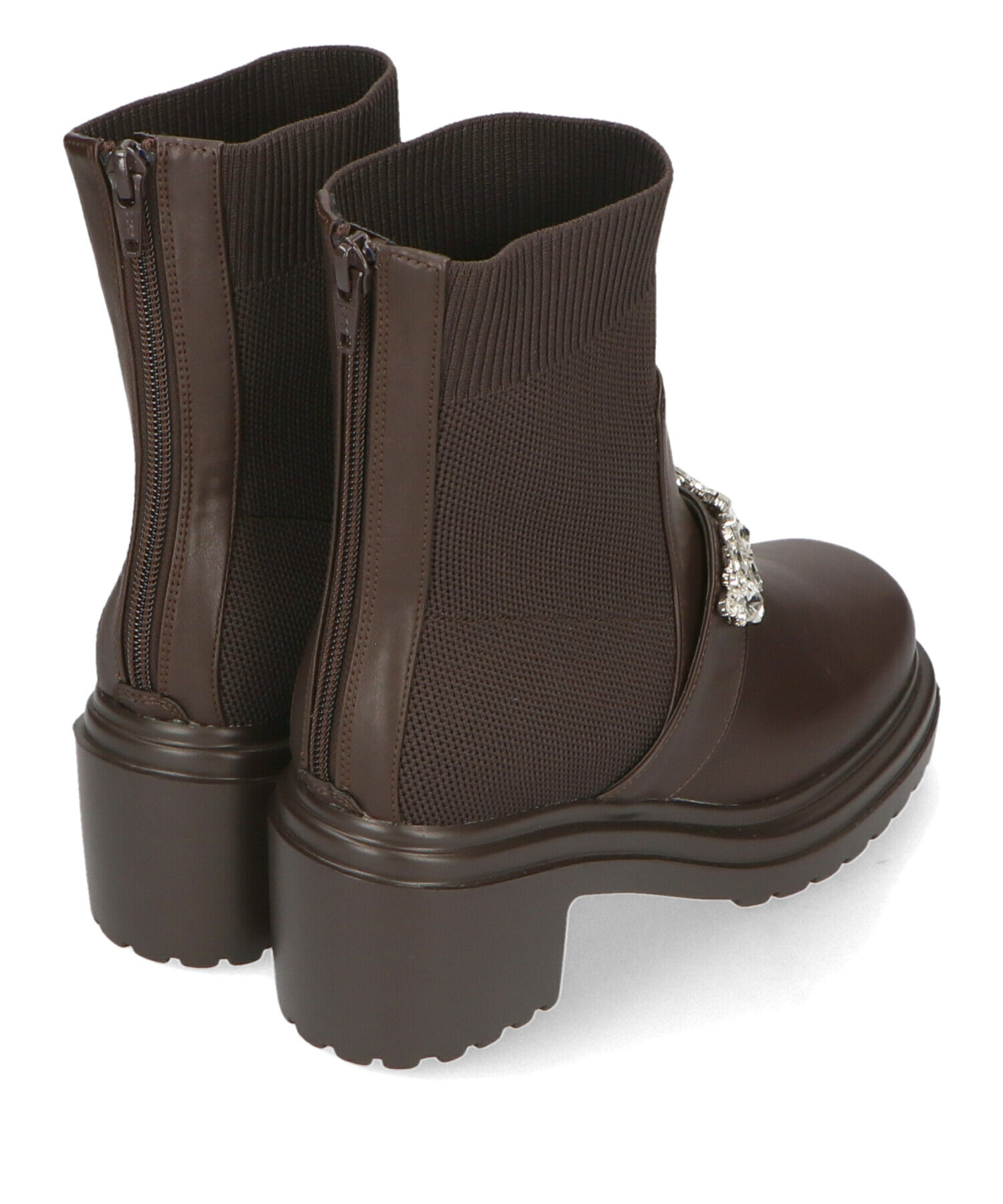 ORiental TRaffic「ビジュー ベルト ニット ドッキング ブーツ /41415」|ショートブーツ|