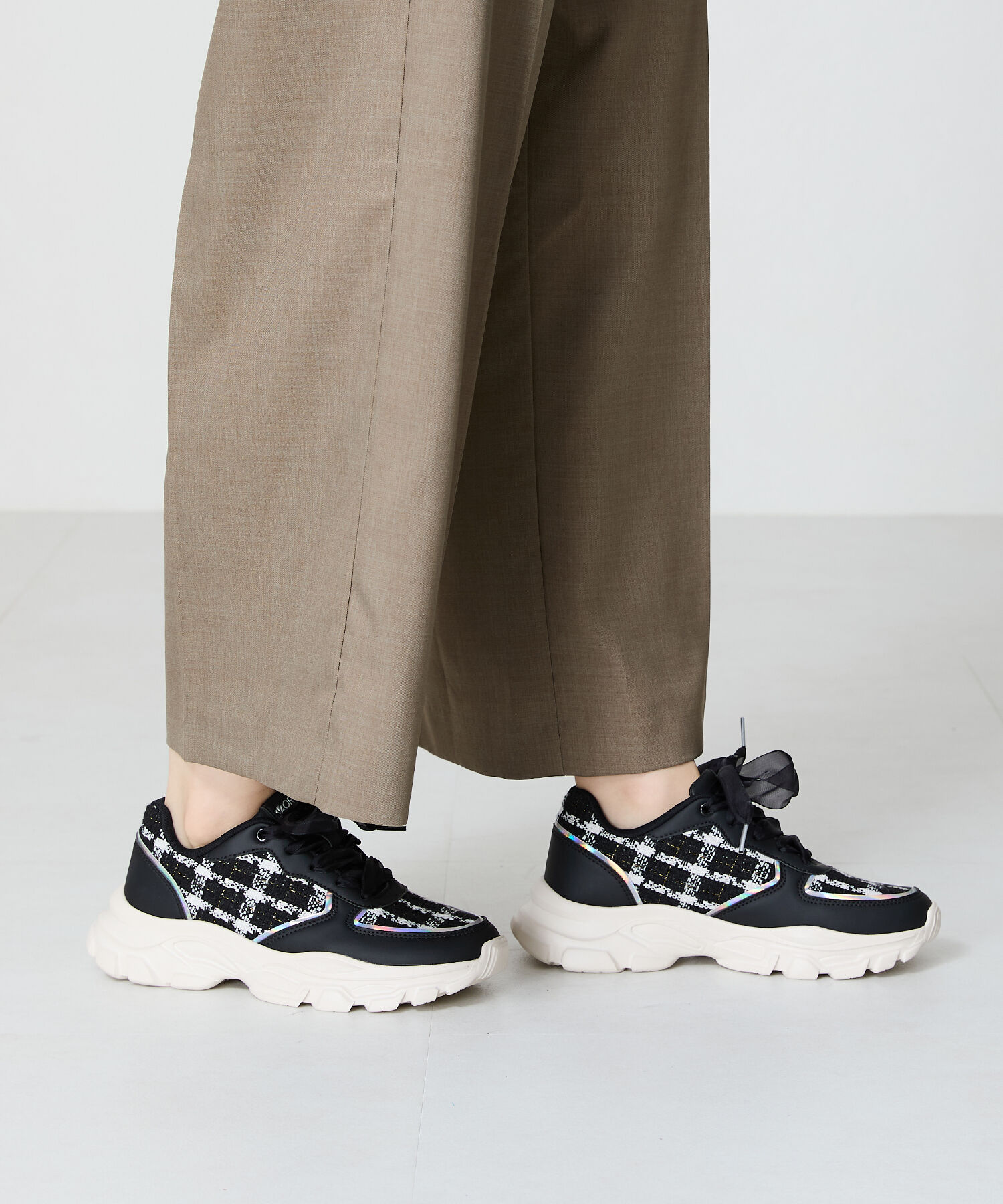 ORiental TRaffic「2WAYシューレースツイードスニーカー/OT3746」|スニーカー|