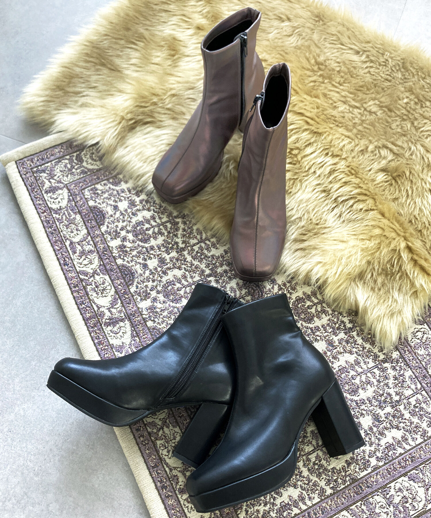 ORiental TRaffic「プラットフォームヒールショートブーツ/41422」|ショートブーツ|