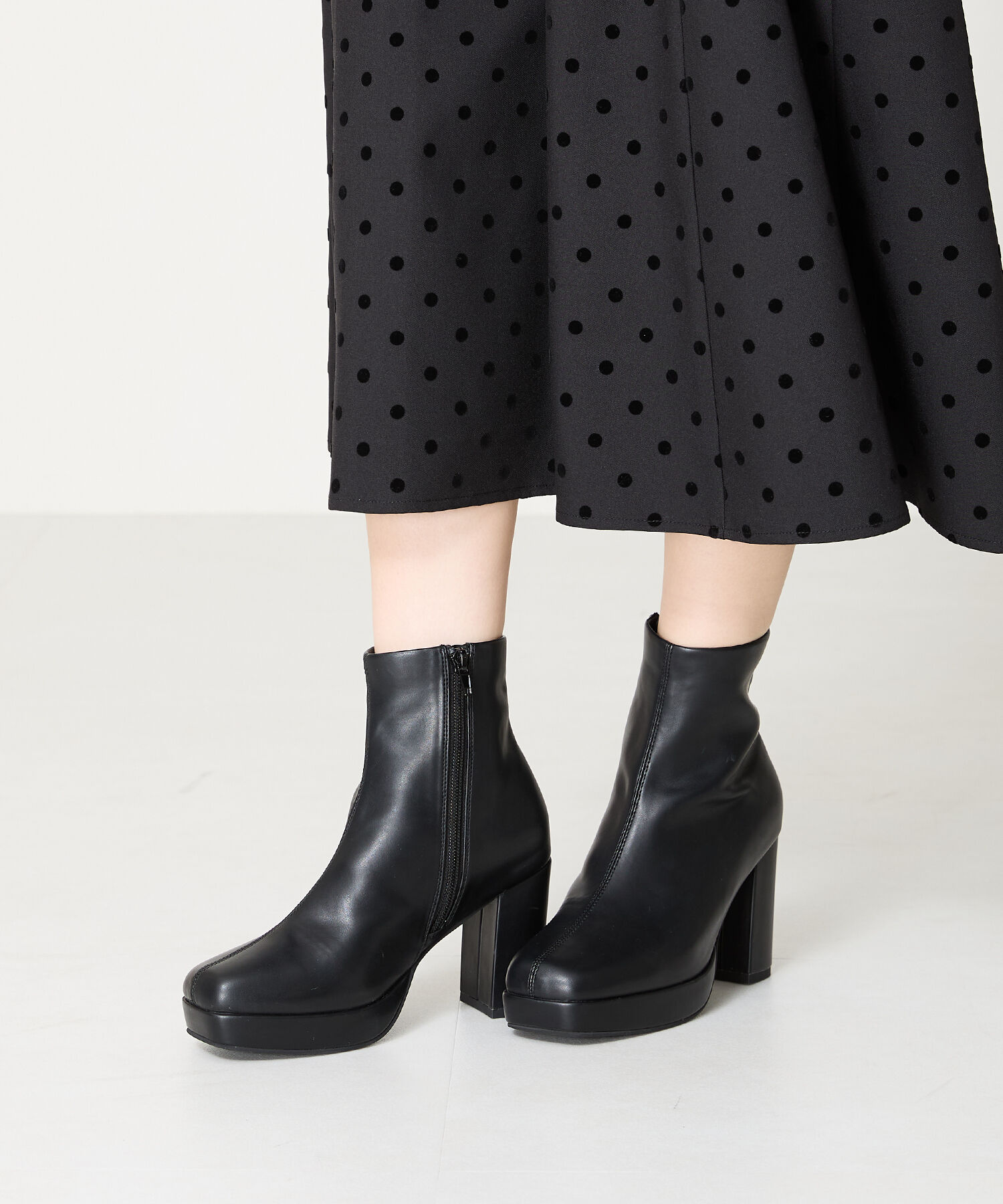 ORiental TRaffic「プラットフォームヒールショートブーツ/41422」|ショートブーツ|