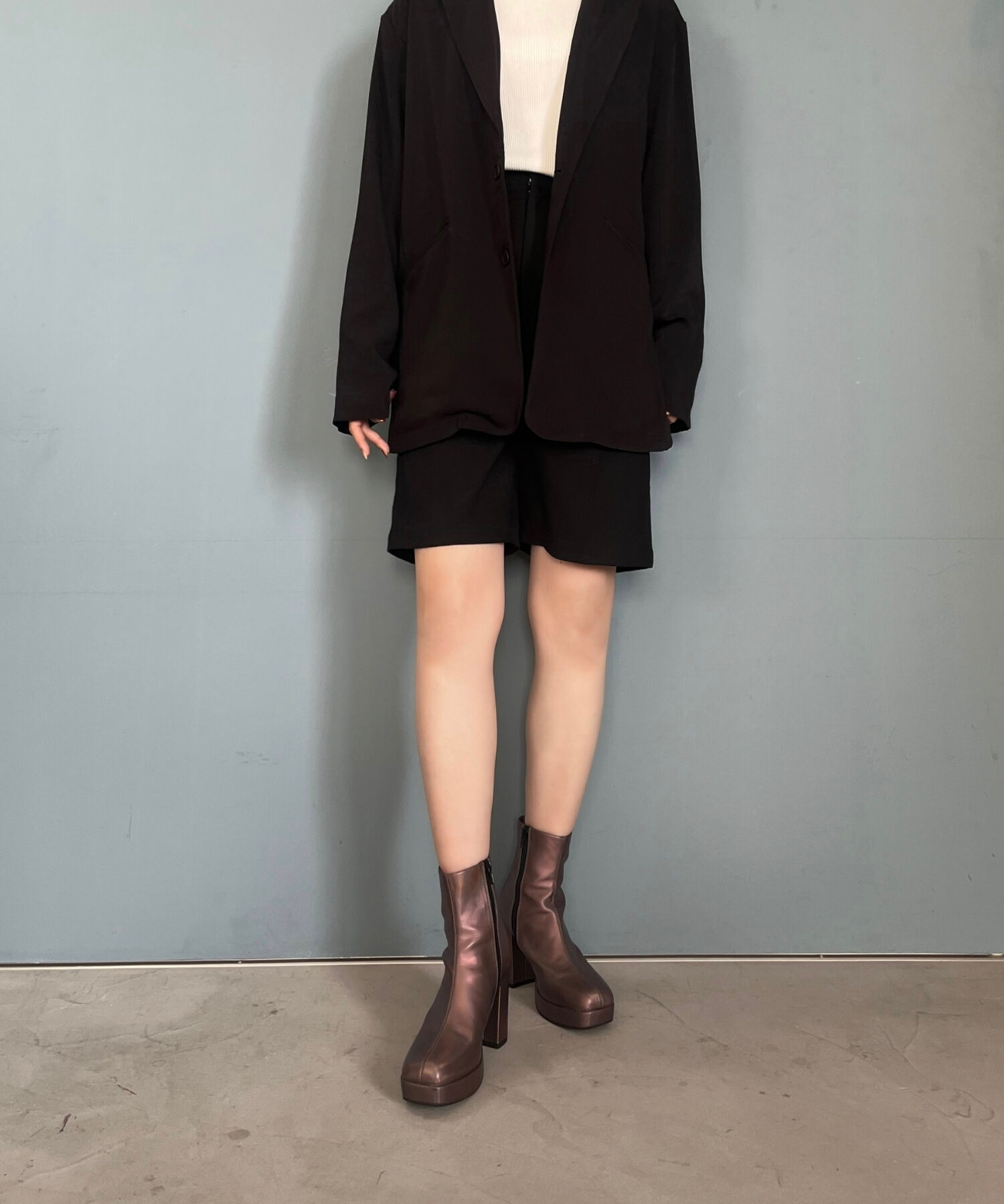 ORiental TRaffic「プラットフォームヒールショートブーツ/41422」|ショートブーツ|