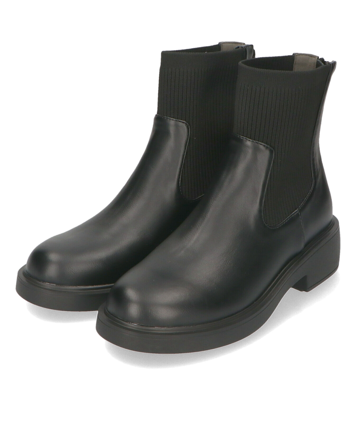 WA Oriental TRaffic「リブ ニット バックジップ ブーツ /42407 ショートブーツ 厚手クッション」|ショートブーツ|