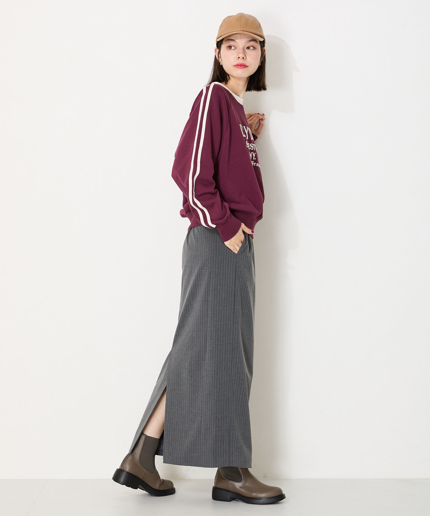 WA Oriental TRaffic「リブ ニット バックジップ ブーツ /42407 ショートブーツ 厚手クッション」|ショートブーツ|