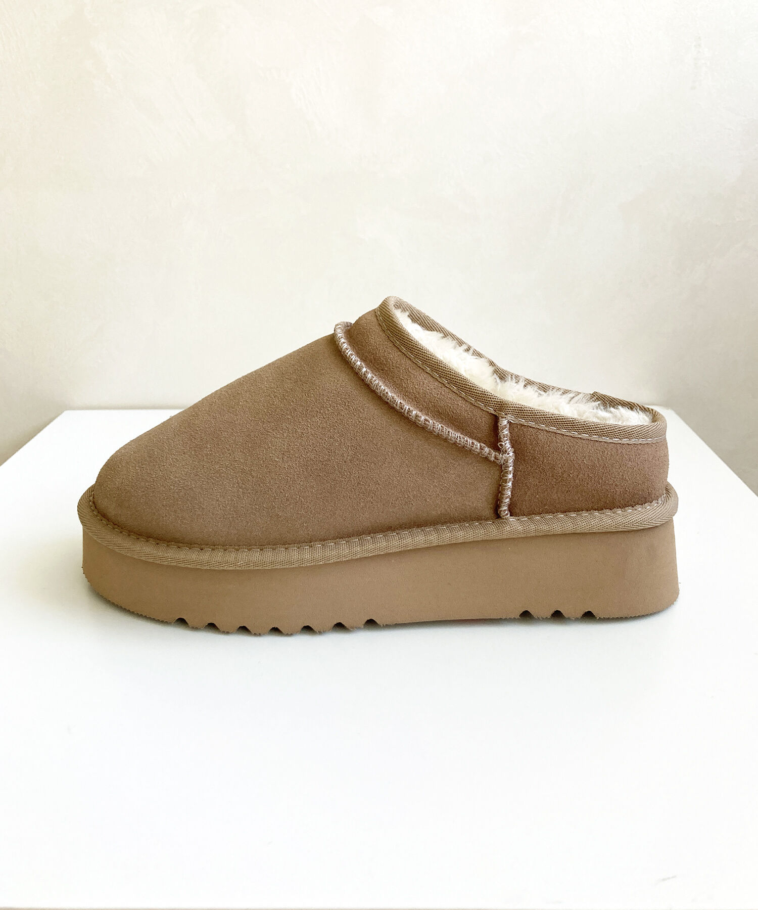 ORiental TRaffic「厚底 ムートン スリッポン シューズ/41320」|ショートブーツ|