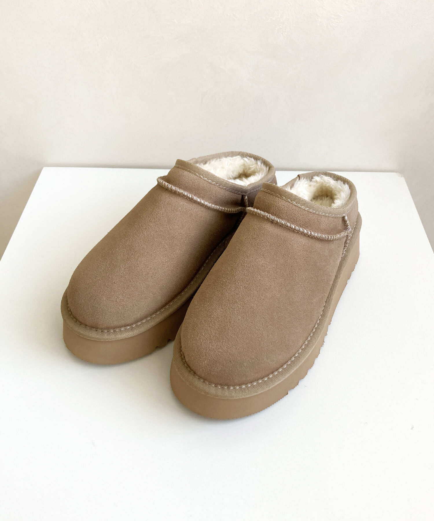 ORiental TRaffic「厚底 ムートン スリッポン シューズ/41320」|ショートブーツ|