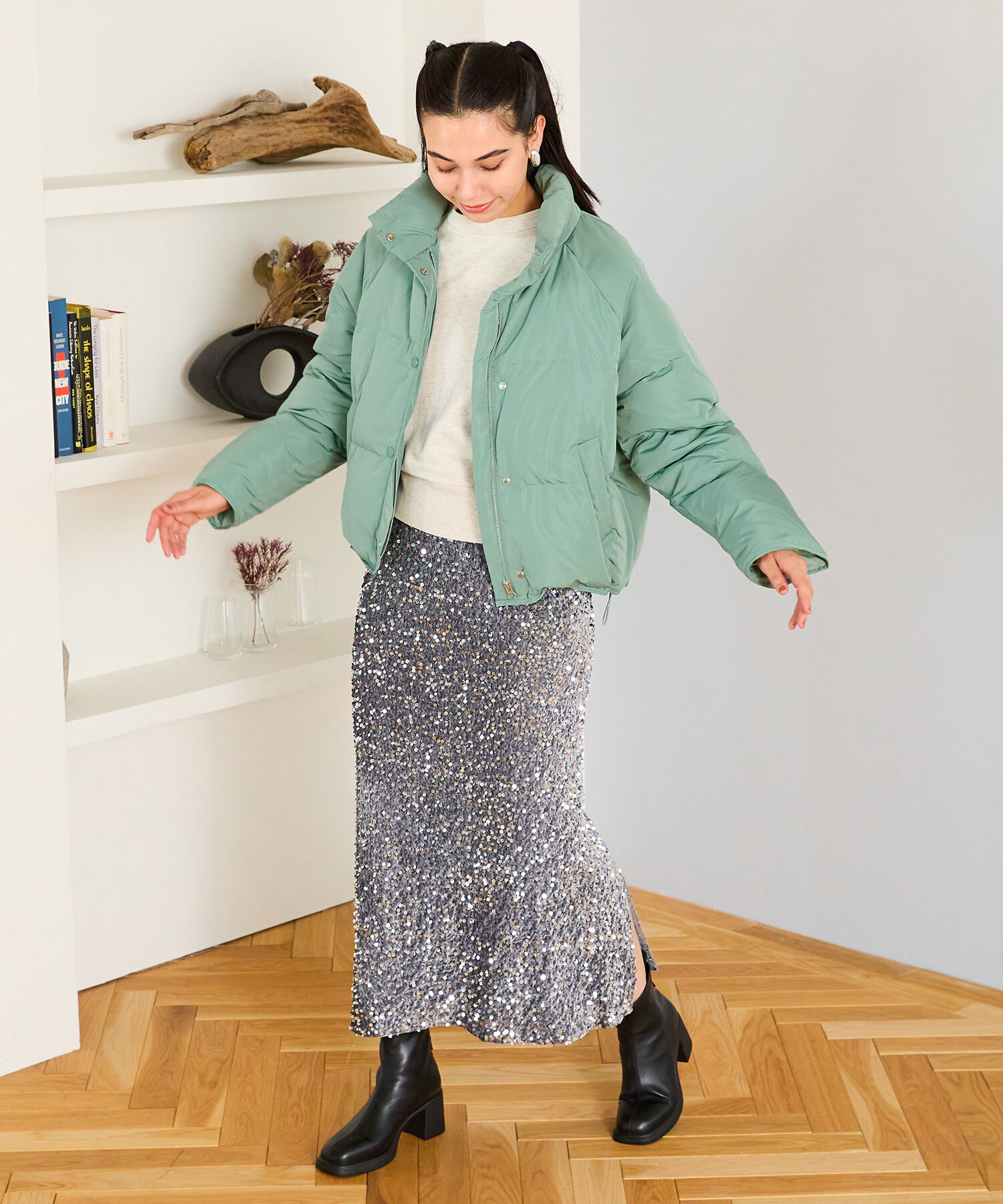 ORiental TRaffic「スタンドネック ショート ダウン ジャケット /MO43D02」|ダウン|