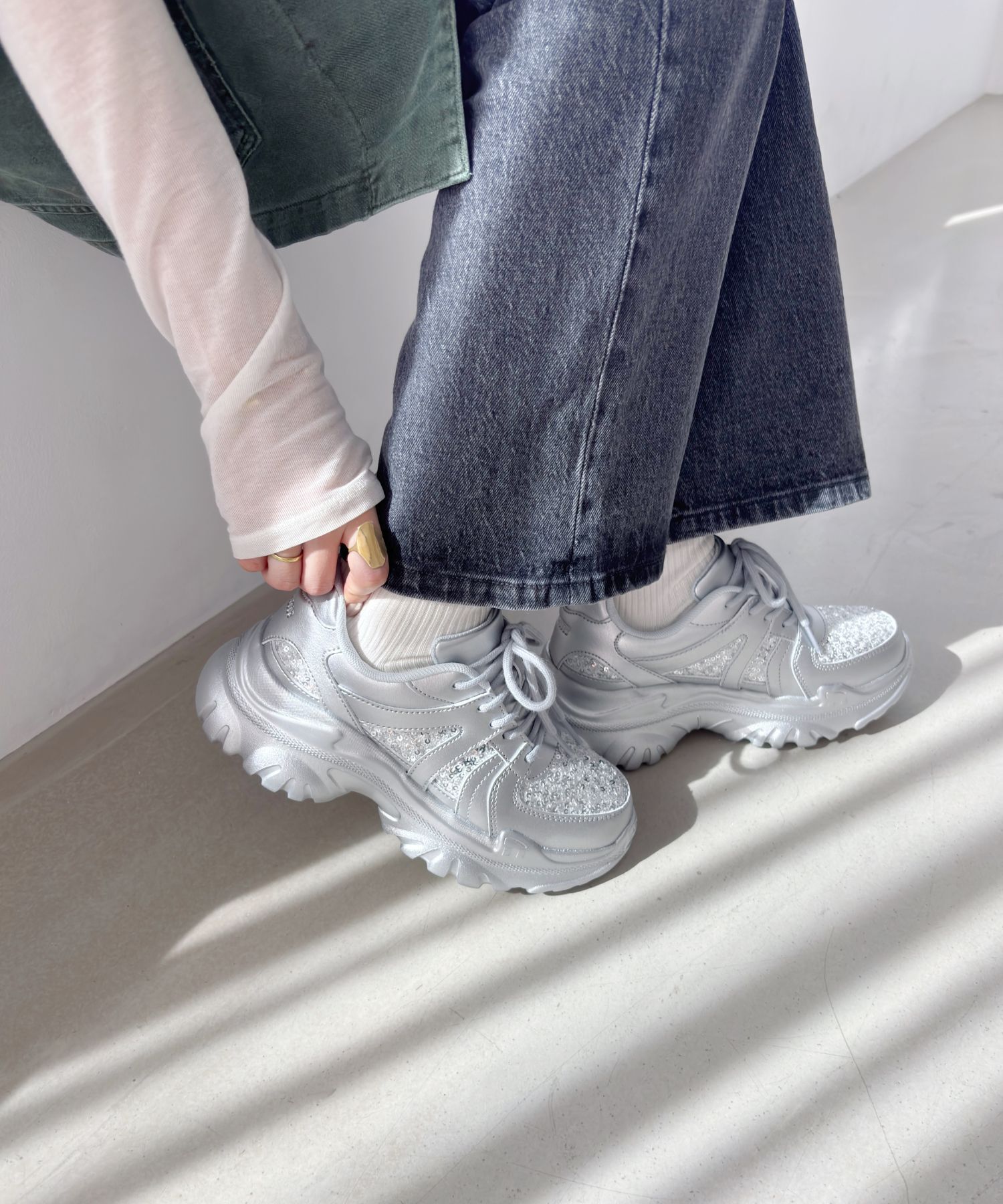 ORiental TRaffic「スパンコール 厚底 スニーカー /OT3752 クッション」|スニーカー|