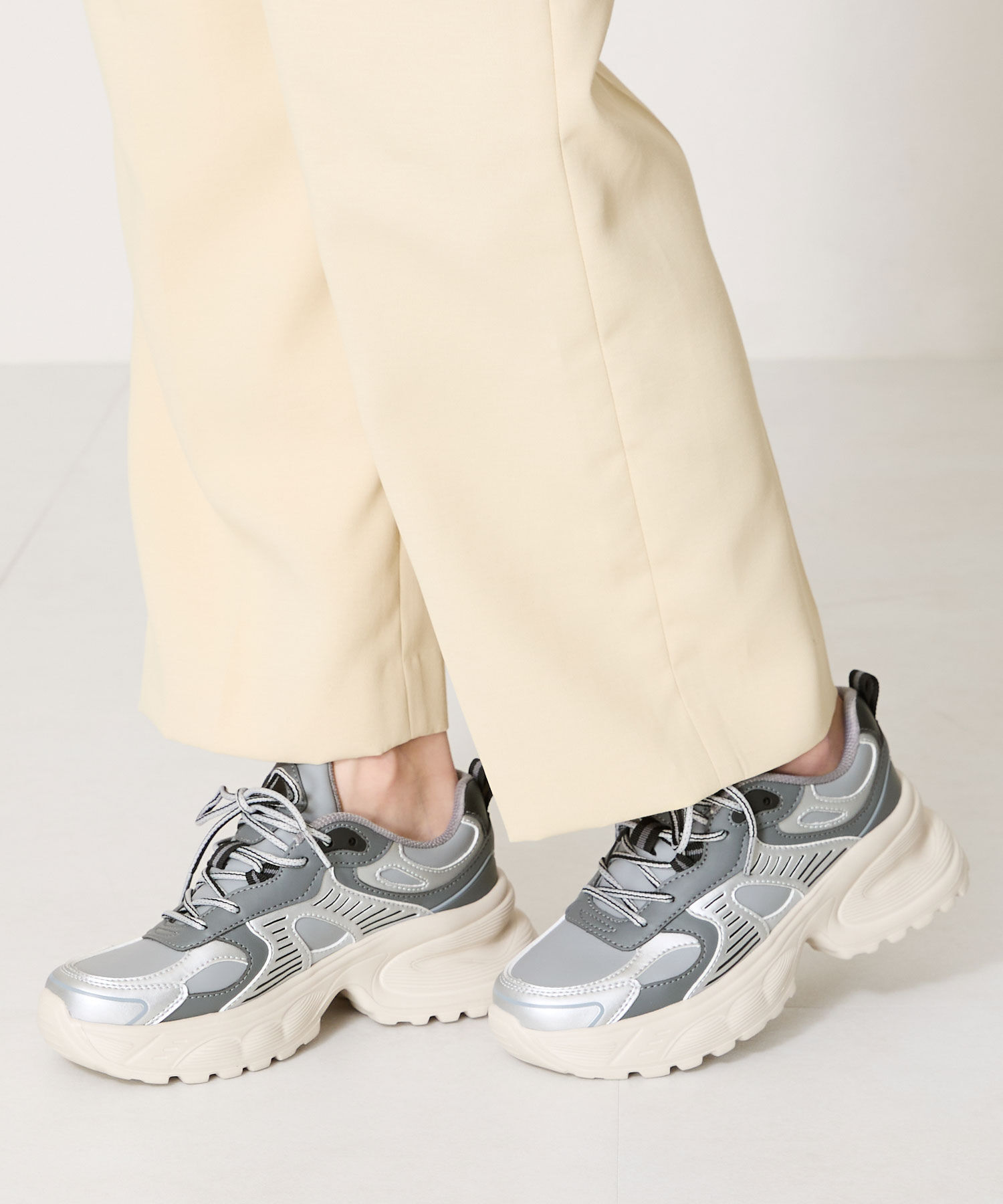 ORiental TRaffic「配色パーツダッドスニーカー/OT3754」|スニーカー|SILVER