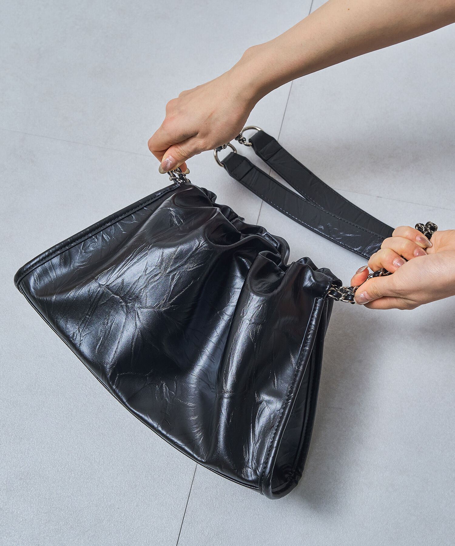 ORiental TRaffic「ソフトレザースクエアハンドバッグ/BA-250」|ショルダー・メッセンジャー|