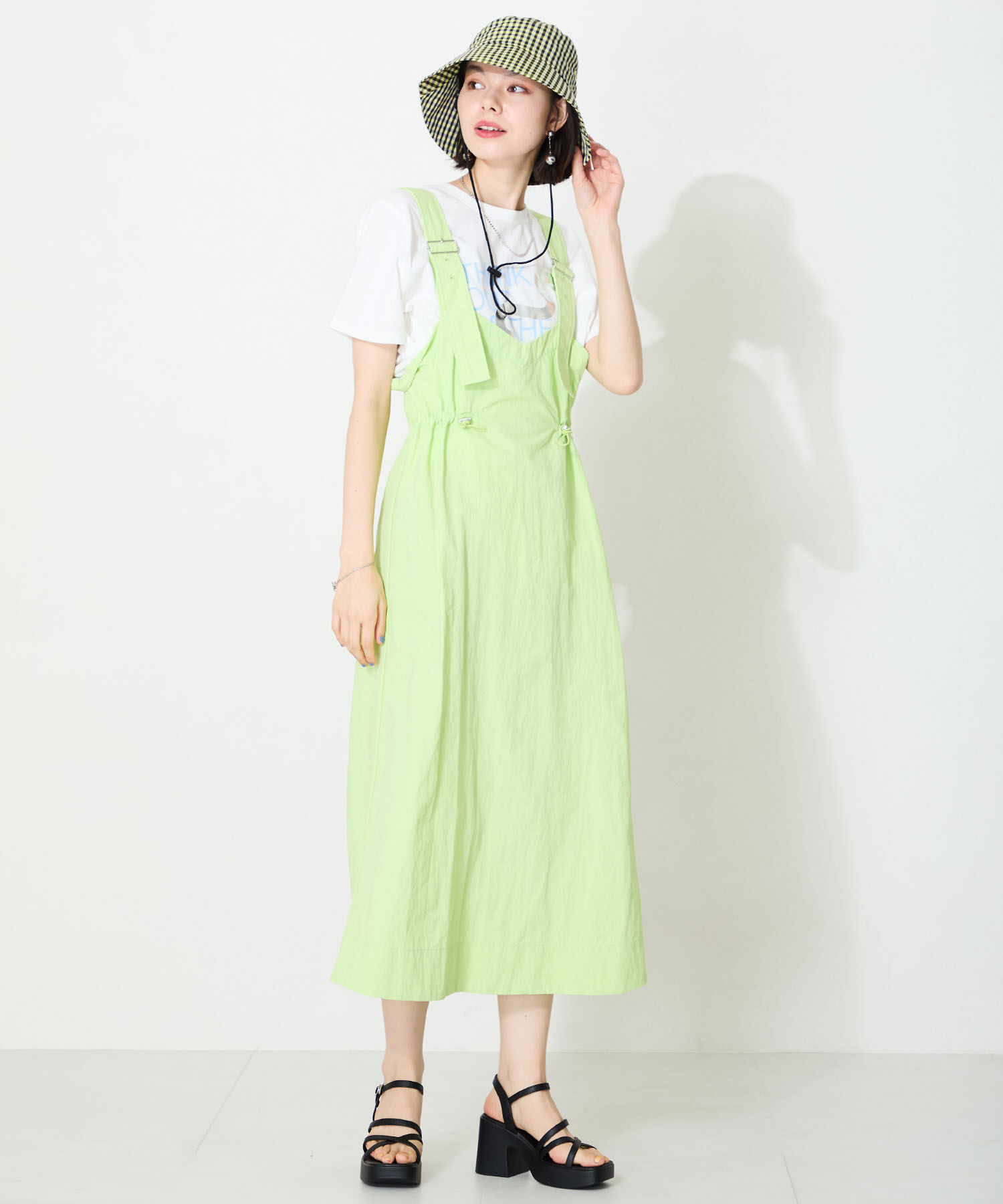 ORiental TRaffic「ナローストラップ厚底ヒールサンダル/51203 サンダル 厚底 ヒール9.3cm 人気 トレンド」|サンダル|