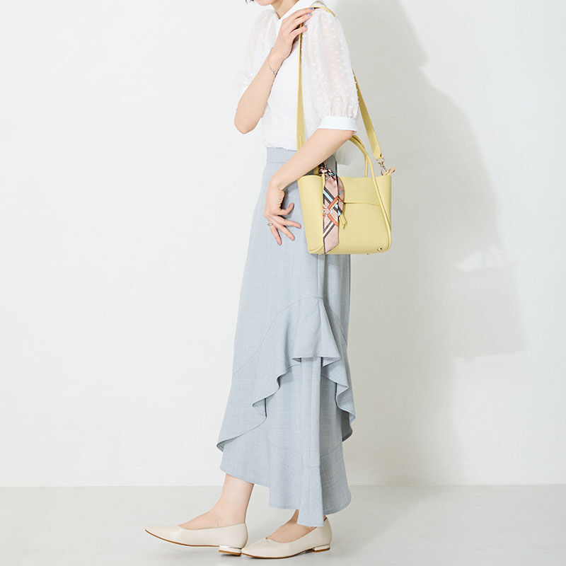 ORiental TRaffic「アシンメトリーデザイン フラット パンプス /55102 通勤靴 すっきりシルエット」|パンプス|