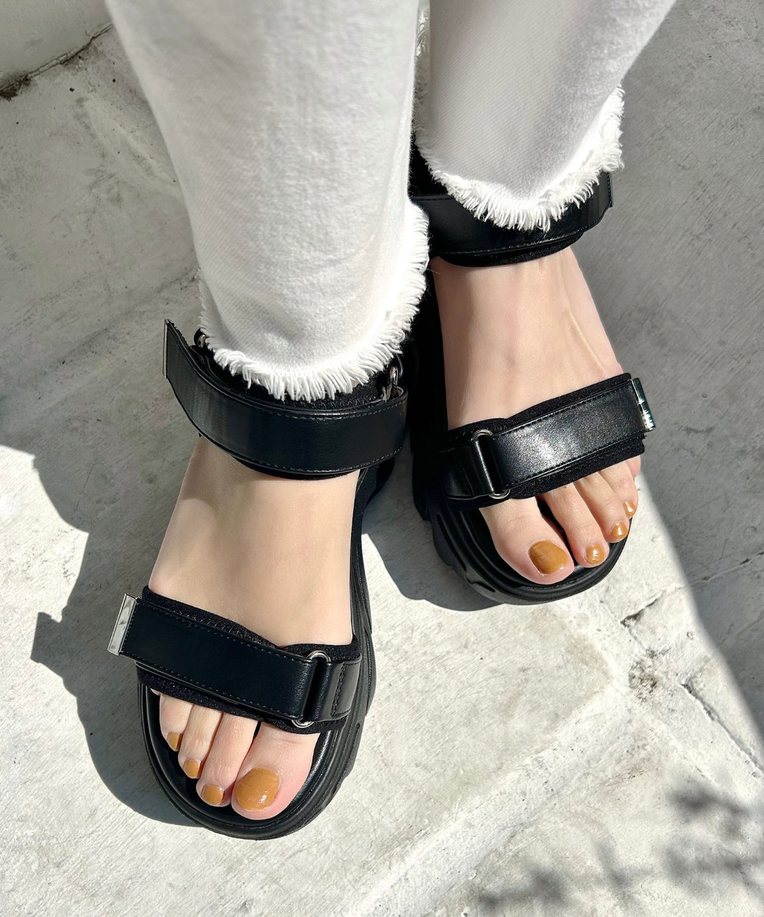 ORiental TRaffic「ボリュームソールベルトスポサン/51212 サンダル 厚底 人気 売れてる」|サンダル|