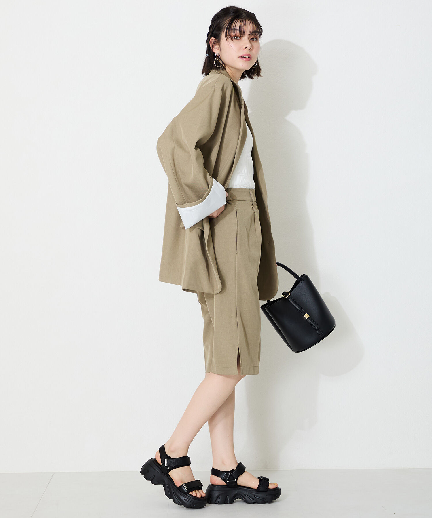 ORiental TRaffic「ボリュームソールベルトスポサン/51212 サンダル 厚底 人気 売れてる」|サンダル|