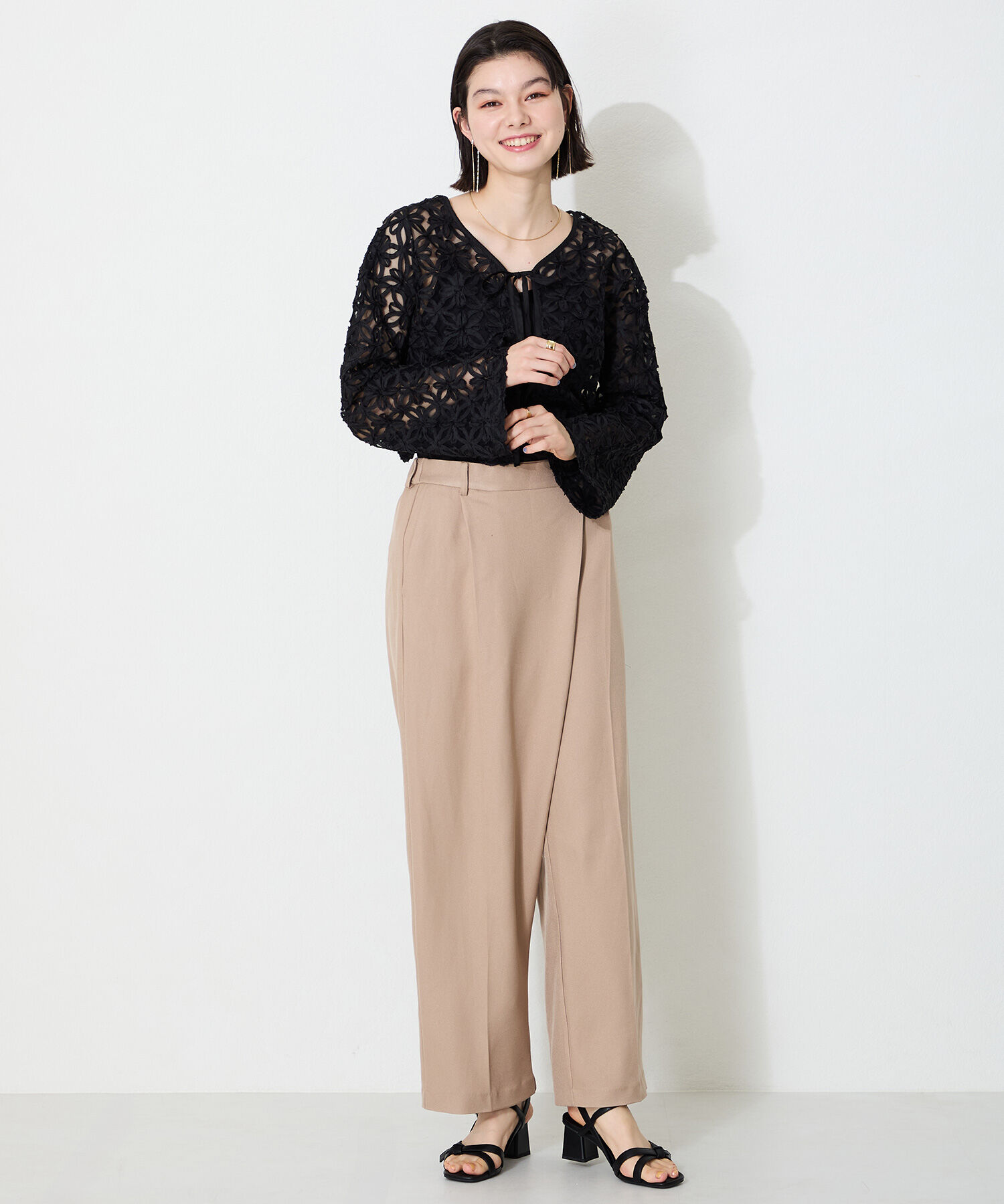 ORiental TRaffic「リボンストラップヒールサンダル/51217 サンダル 人気 売れてる トレンド」|サンダル|