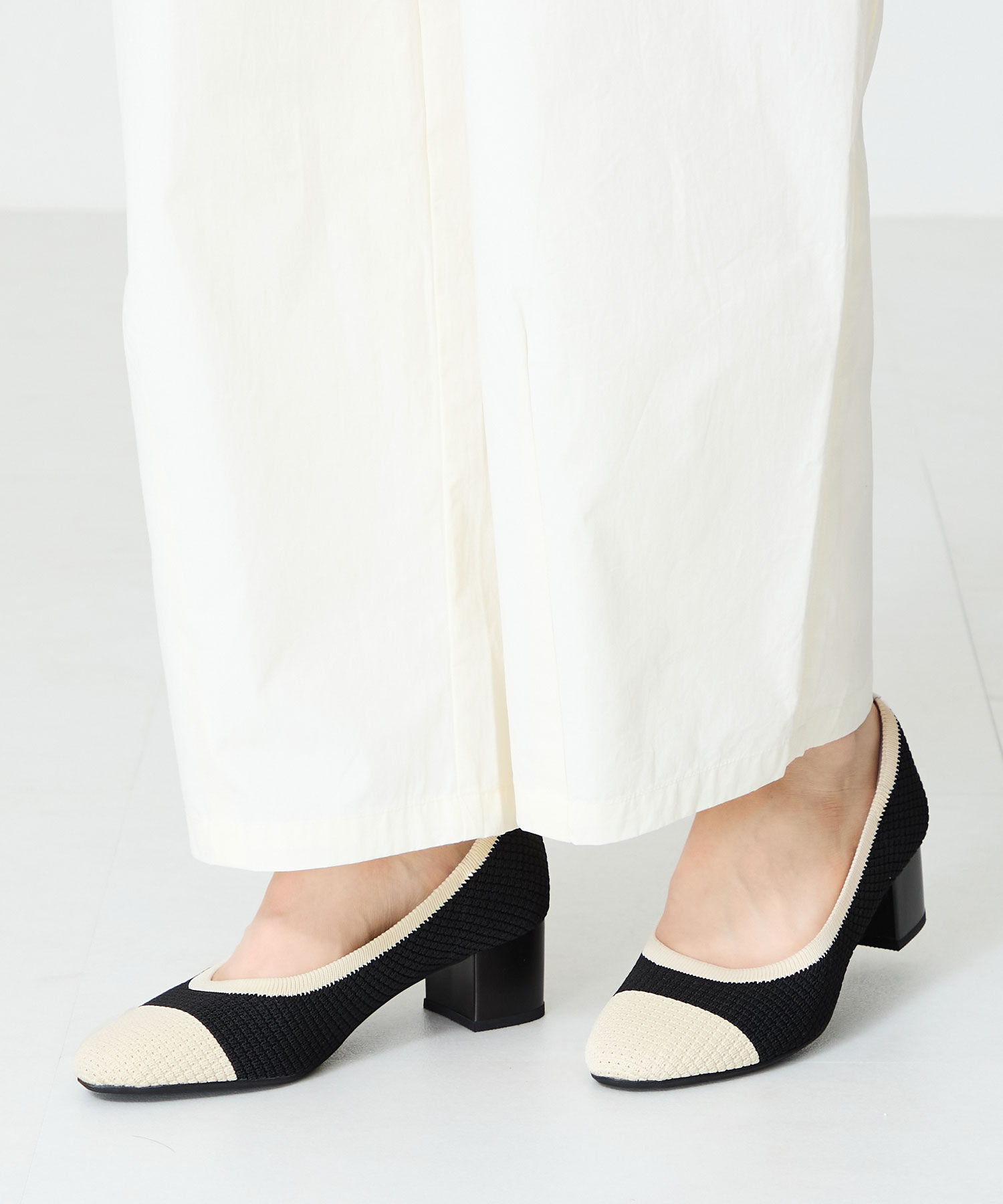 ORiental TRaffic「【跳べるパンプス/シリーズ累計１５０万足突破】ラウンドトゥ ニット ヒール/R-3219 パンプス」|パンプス|