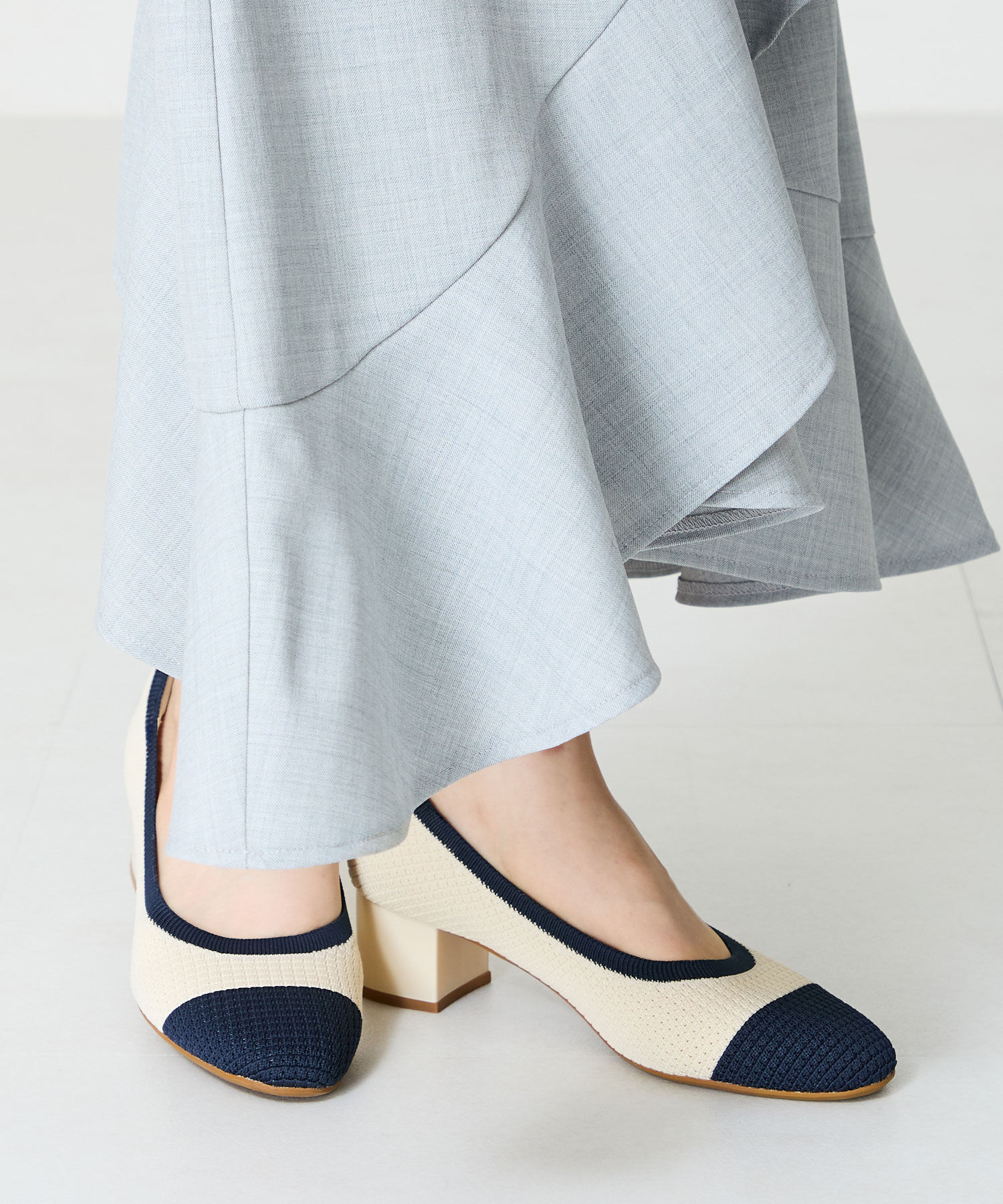 ORiental TRaffic「【跳べるパンプス/シリーズ累計１５０万足突破】ラウンドトゥ ニット ヒール/R-3219 パンプス」|パンプス|