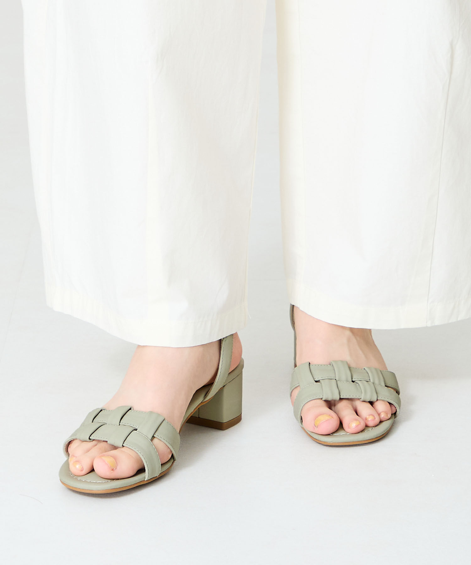 WA Oriental TRaffic「編み込みヒールサンダル/52203 サンダル 人気 トレンド 華奢 ヒール5.2cm」|サンダル|