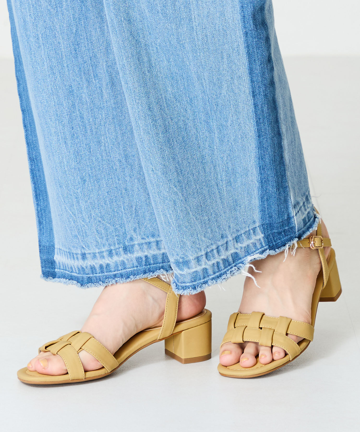 WA Oriental TRaffic「編み込みヒールサンダル/52203 サンダル 人気 トレンド 華奢 ヒール5.2cm」|サンダル|