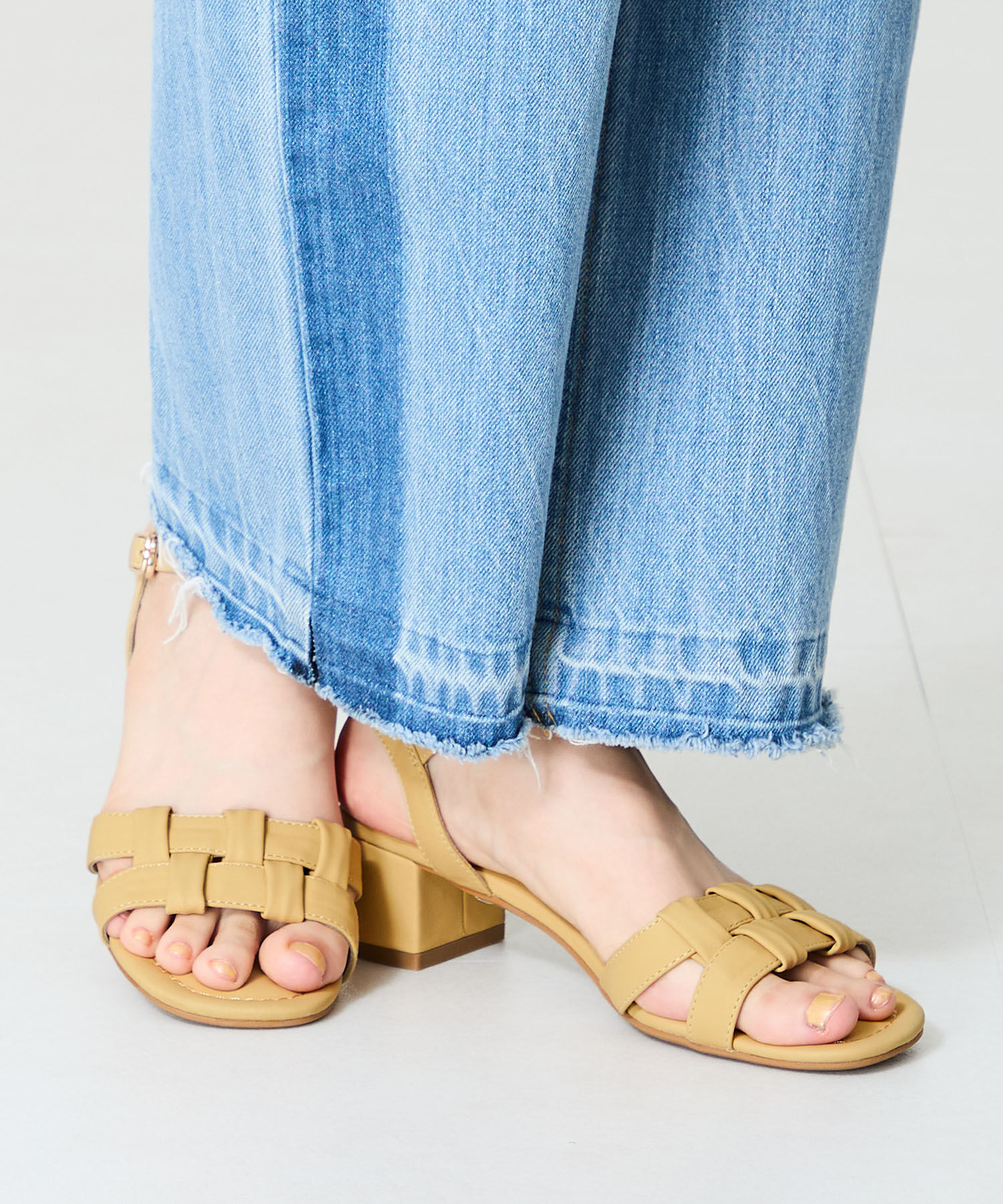 WA Oriental TRaffic「編み込みヒールサンダル/52203 サンダル 人気 トレンド 華奢 ヒール5.2cm」|サンダル|