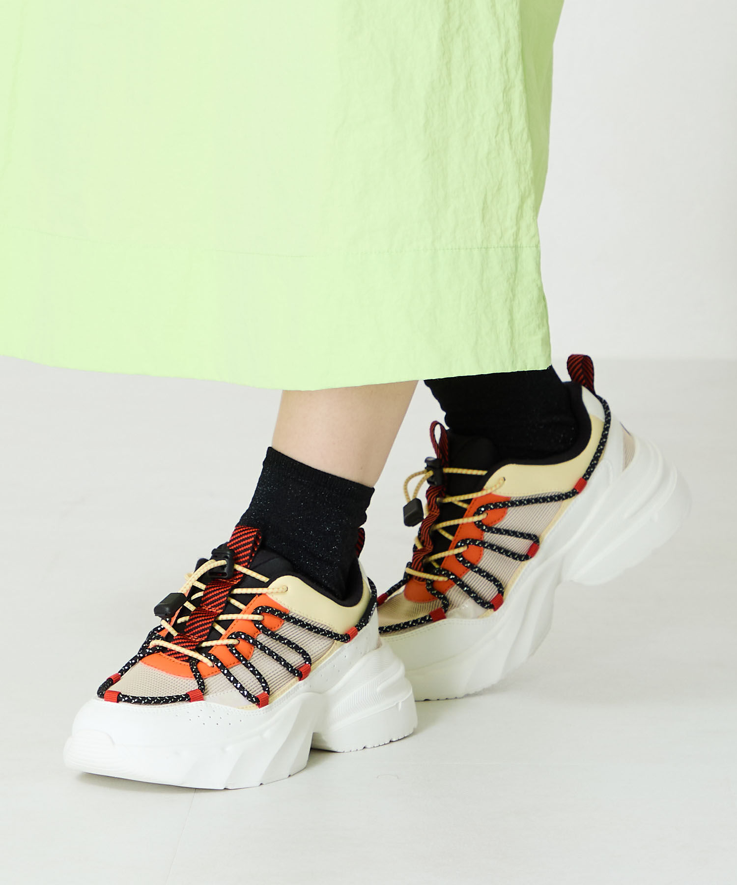 ORiental TRaffic「ドローコードデザイン配色スニーカー/OT3767」|スニーカー|