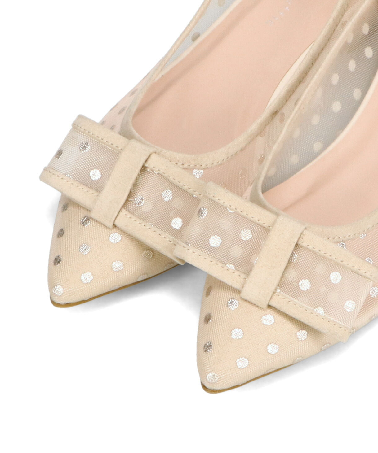 ORiental TRaffic「ドットチュールリボンフラットパンプス/51123 トレンド 人気 フラット フェミニン」|パンプス|