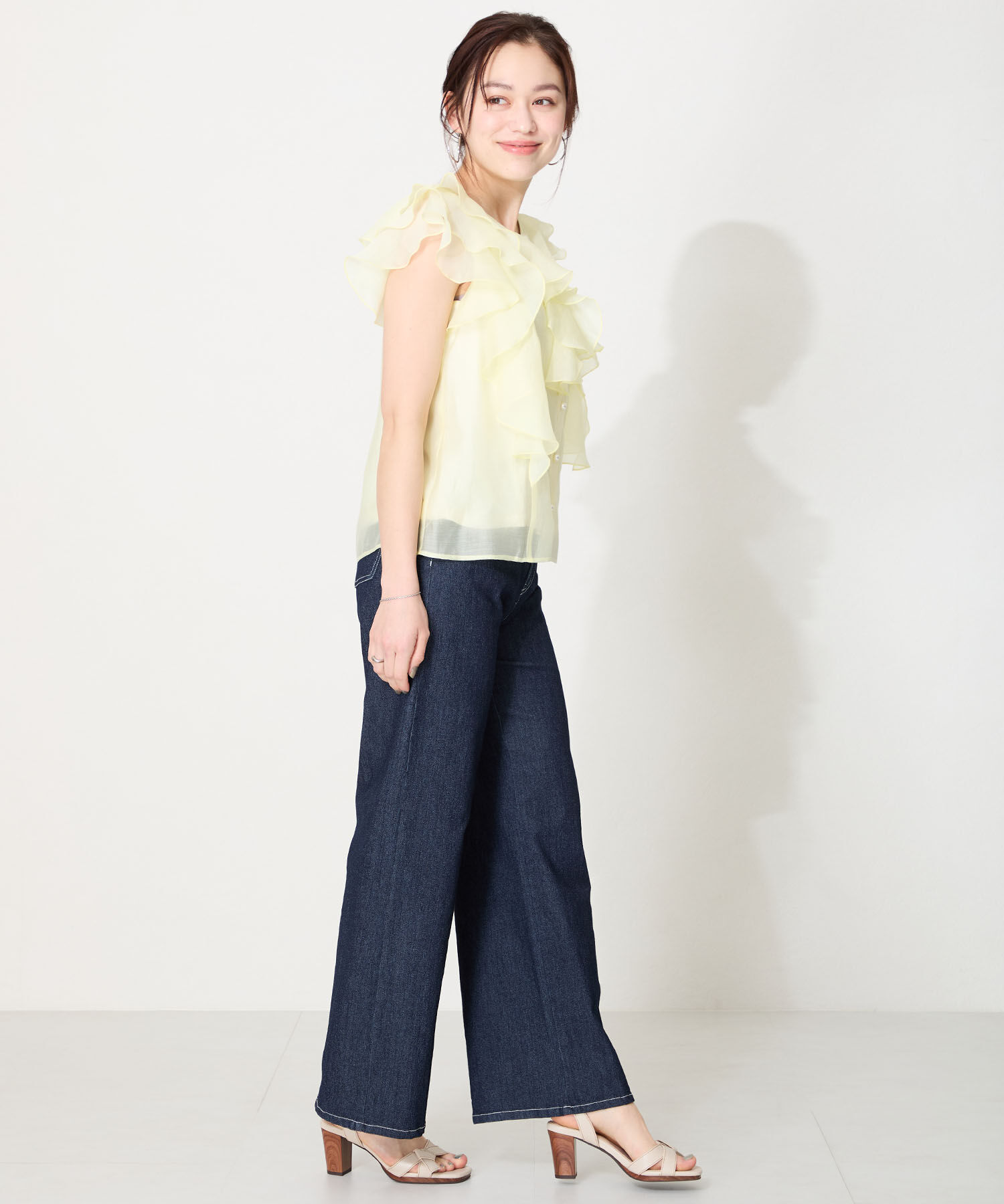 ORiental TRaffic「リボンベルトウッドヒールサンダル/51225 サンダル 人気 ヒール8.2cm」|サンダル|