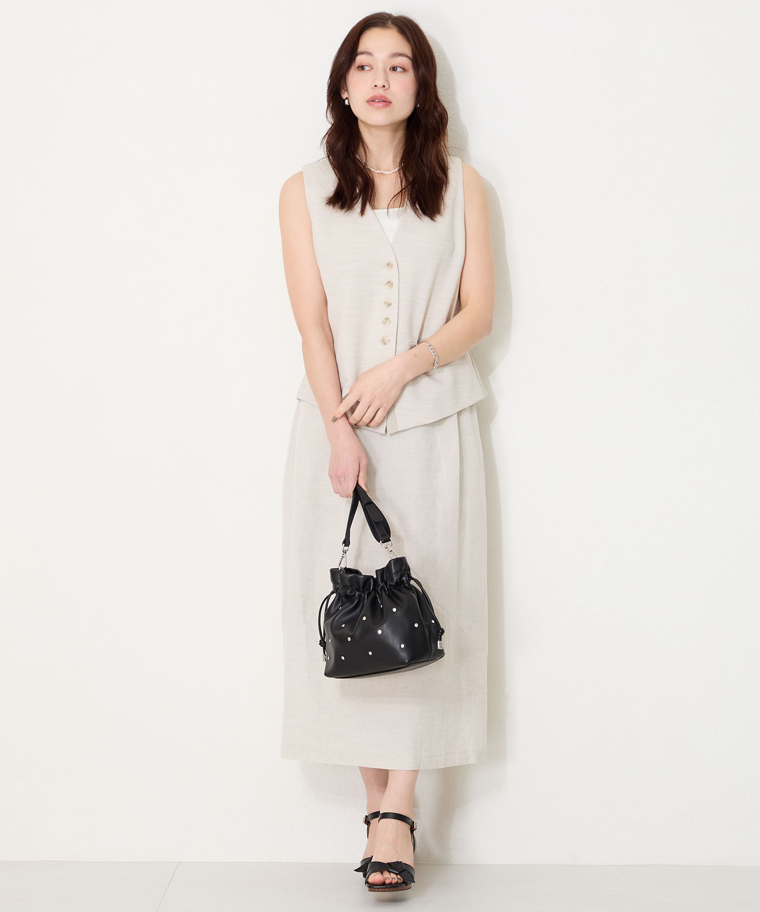 ORiental TRaffic「リボンベルトウッドヒールサンダル/51225 サンダル 人気 ヒール8.2cm」|サンダル|