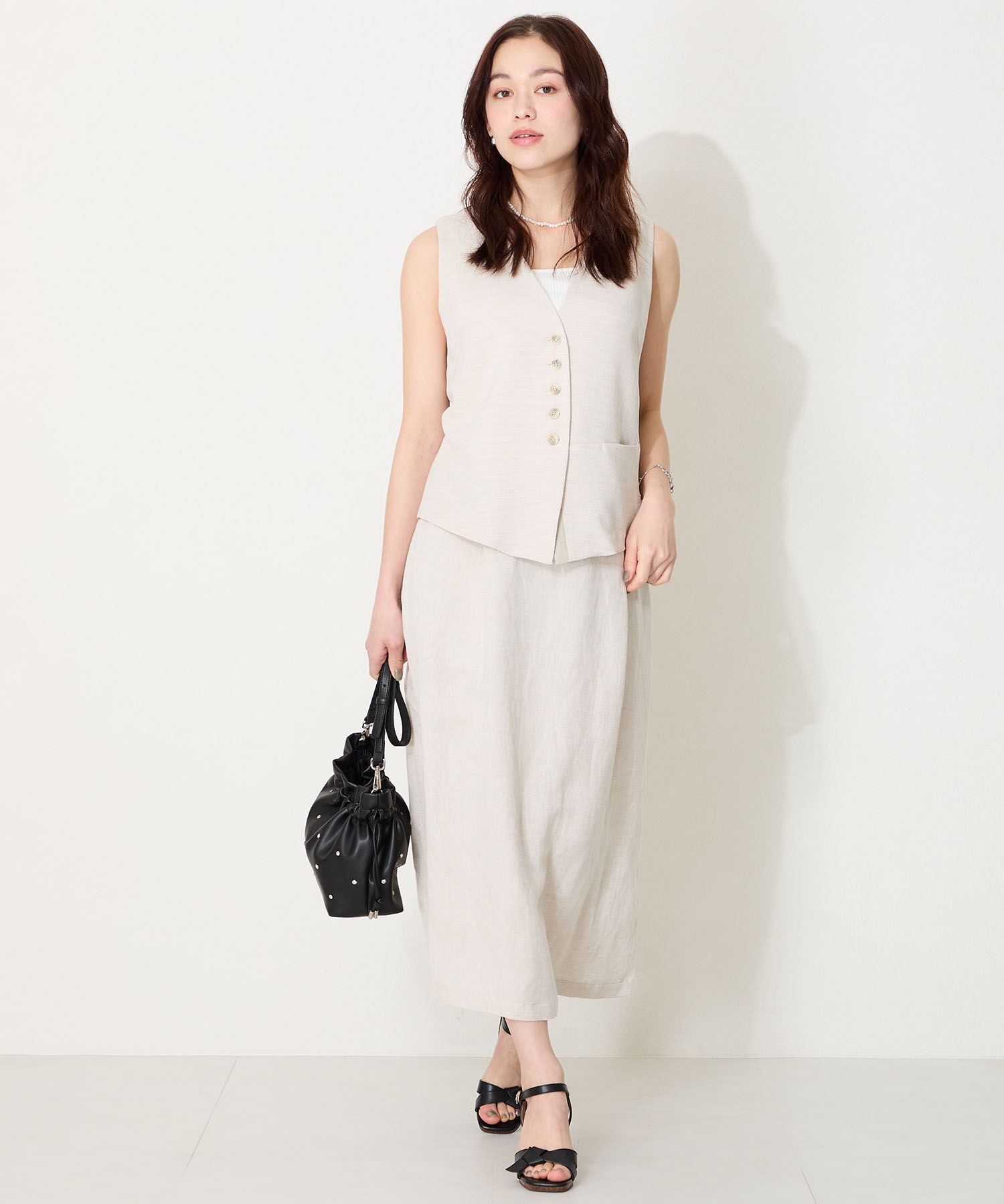 ORiental TRaffic「リボンベルトウッドヒールサンダル/51225 サンダル 人気 ヒール8.2cm」|サンダル|