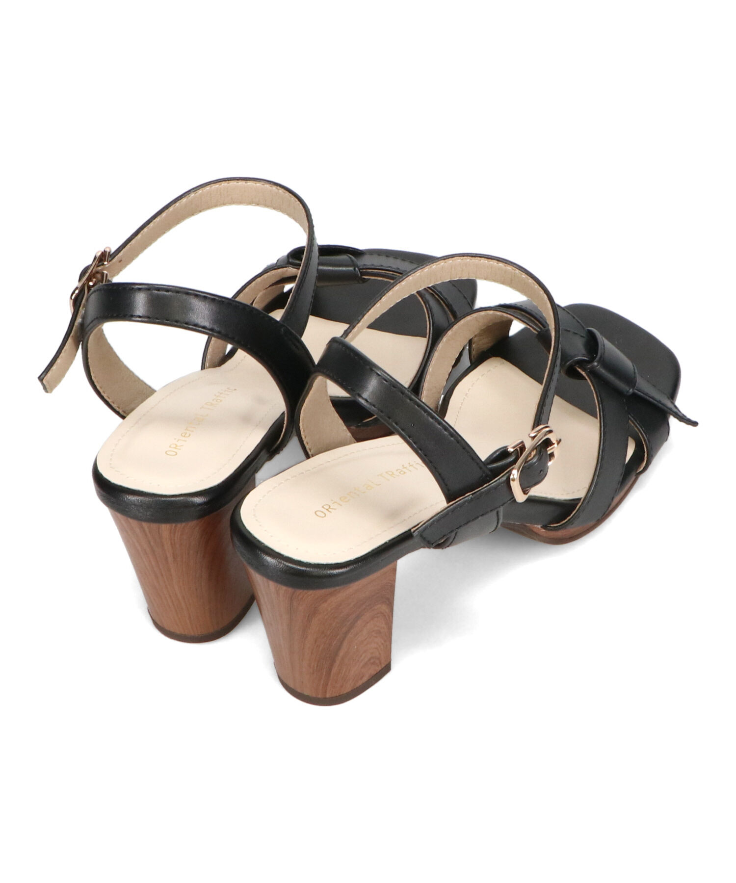 ORiental TRaffic「リボンベルトウッドヒールサンダル/51225 サンダル 人気 ヒール8.2cm」|サンダル|