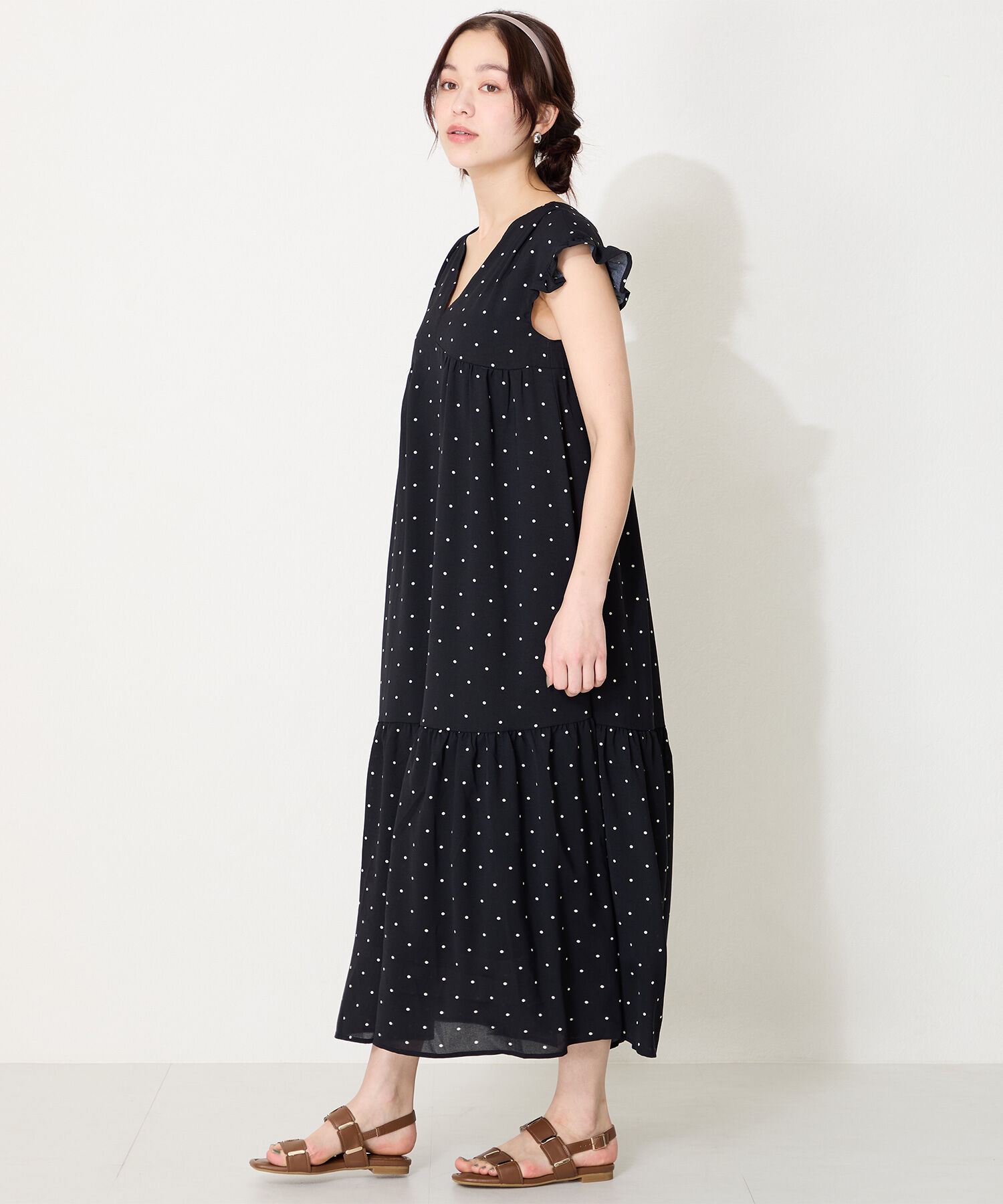 WA Oriental TRaffic「ゴールドモチーフフラットサンダル/52211 サンダル フラット スクエアトゥ クッション」|サンダル|