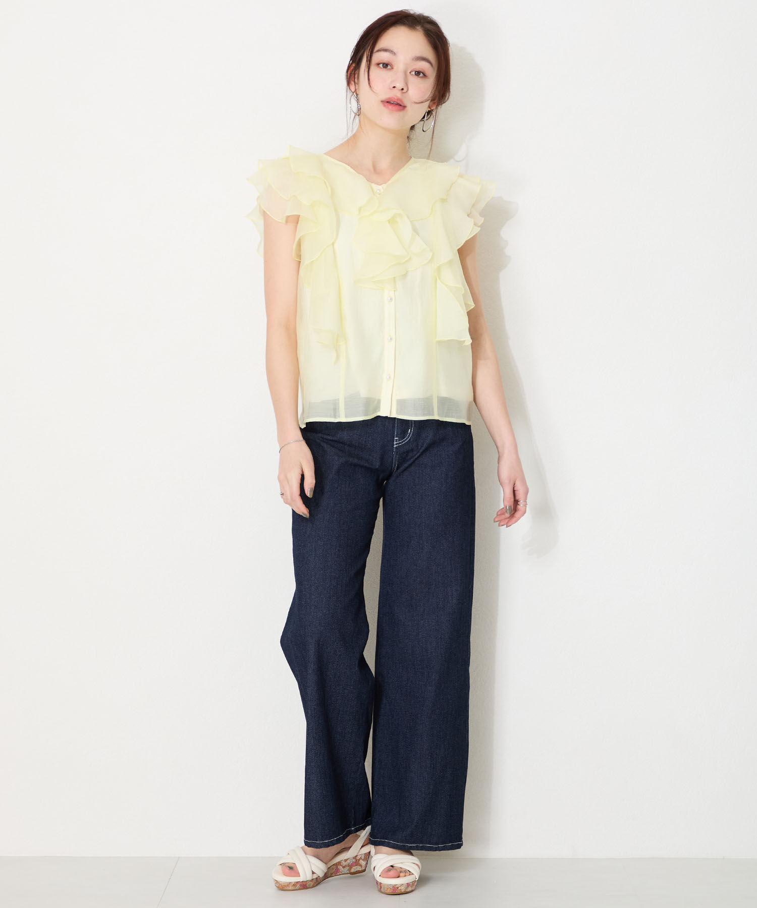 WA Oriental TRaffic「パデットクロスコルクウエッジサンダル/52212 サンダル　人気 トレンド」|サンダル|