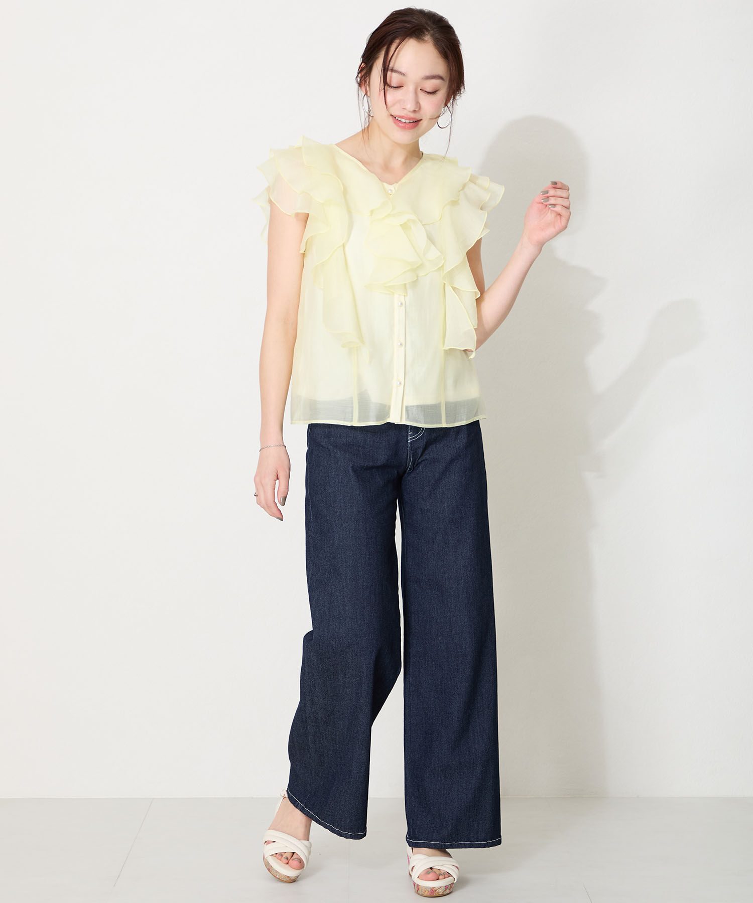 WA Oriental TRaffic「パデットクロスコルクウエッジサンダル/52212 サンダル　人気 トレンド」|サンダル|