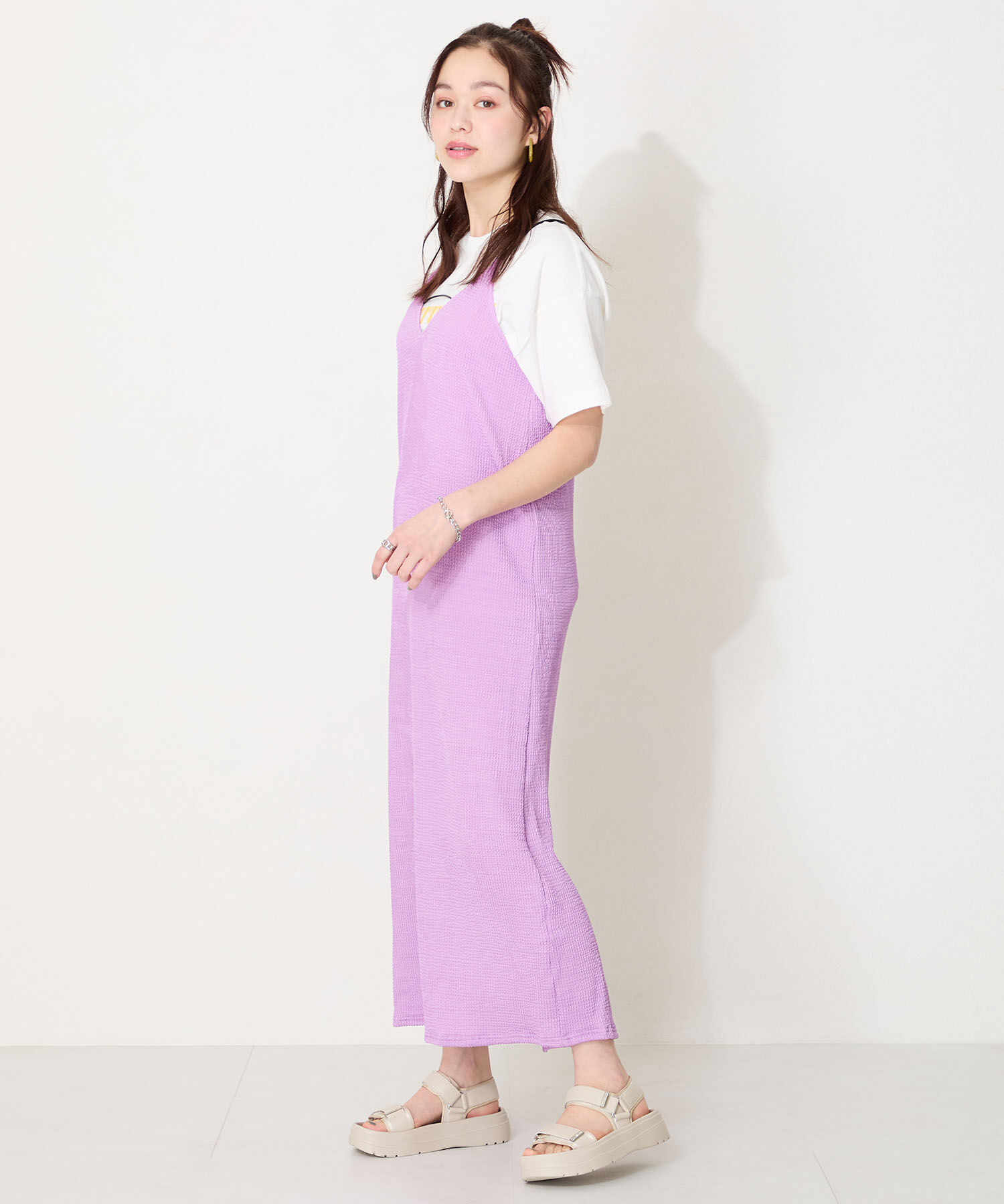 ORiental TRaffic「【Fit meサンダル】メタルパーツ厚底サンダル/51226 サンダル 軽い 人気 トレンド 再入荷」|サンダル|