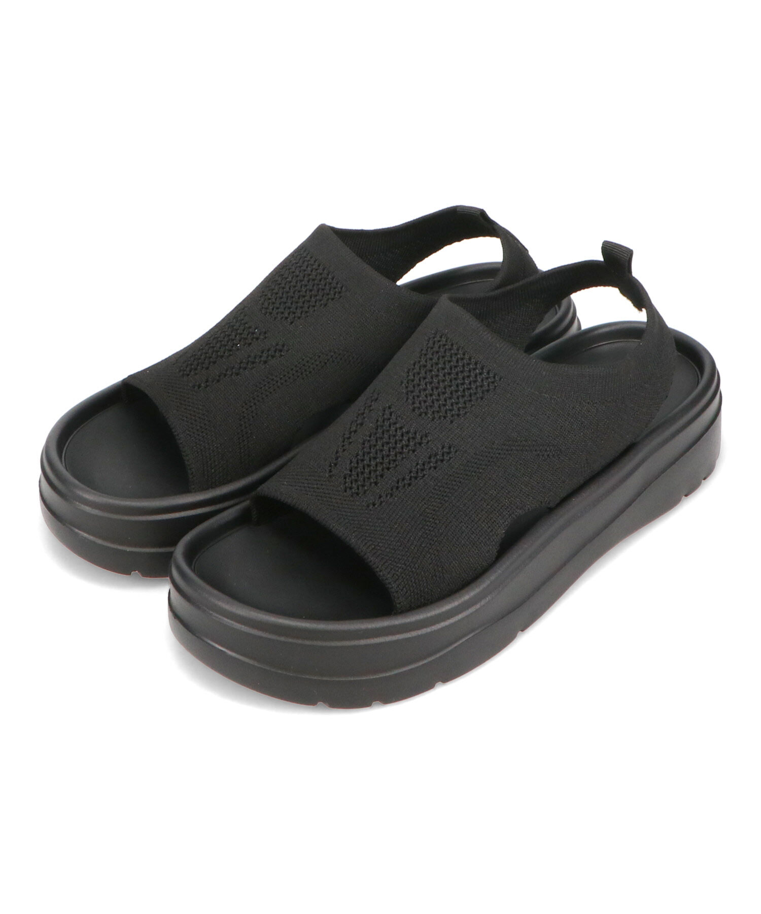 ORiental TRaffic「【Fit meサンダル】サイドオープンニット厚底サンダル/55207 サンダル WEB限定 ニット 軽い」|サンダル|