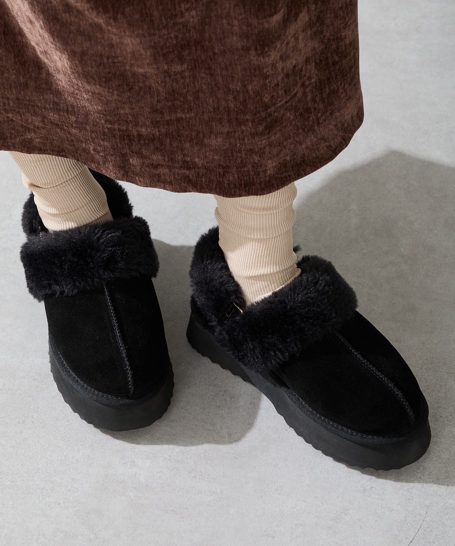 ORiental TRaffic「【 厚底 】 ムートン 2way サンダル /51320 防寒」|サンダル|