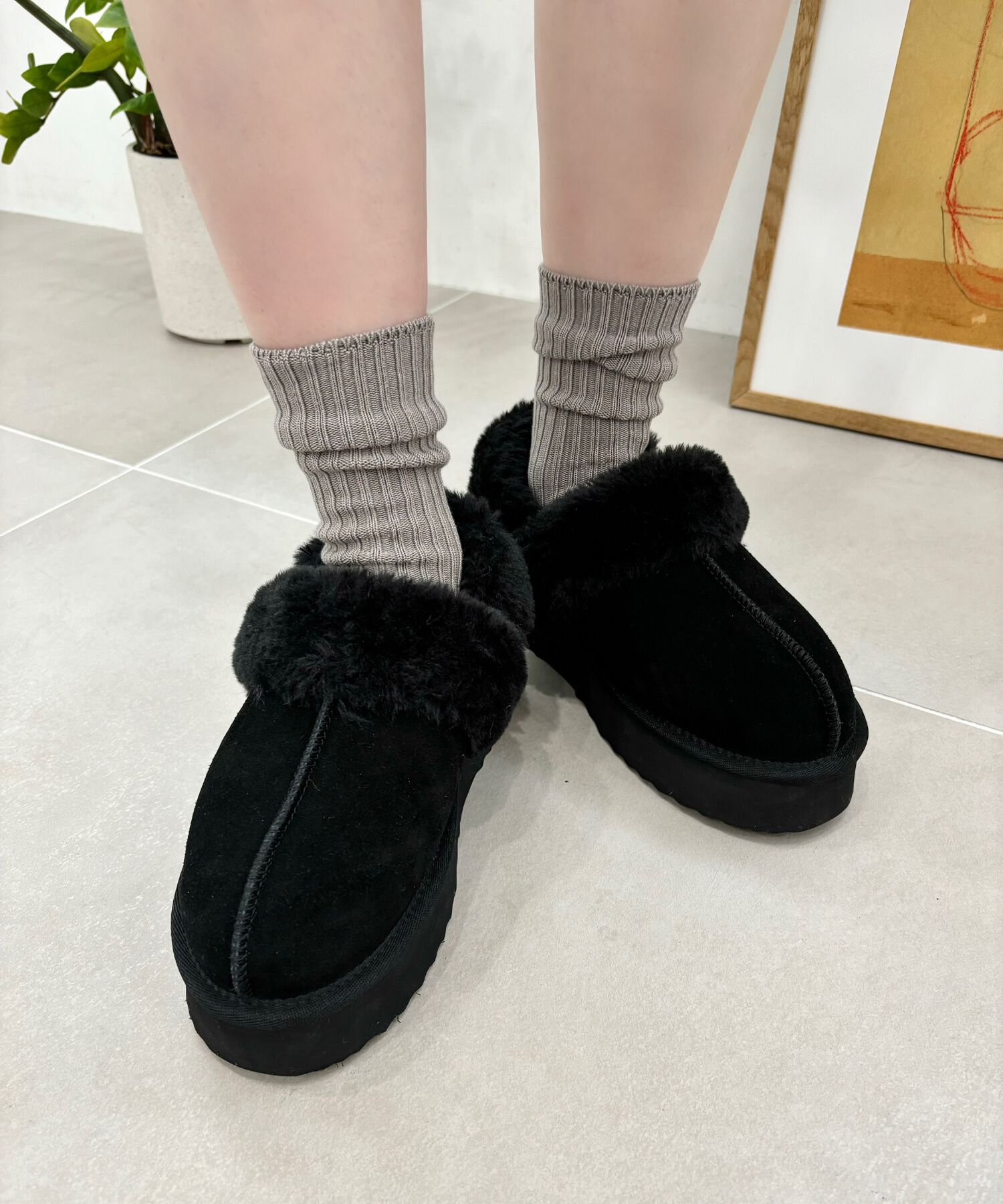 ORiental TRaffic「【 厚底 】 ムートン 2way サンダル /51320 防寒」|サンダル|